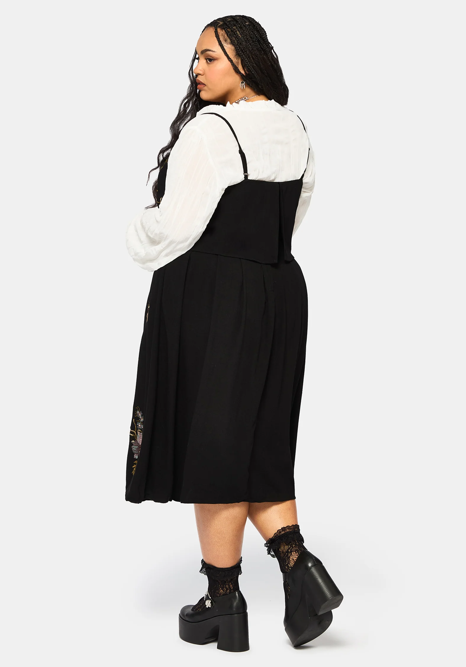 Genevra Embroidered Overlay Midi Dress - Image 8