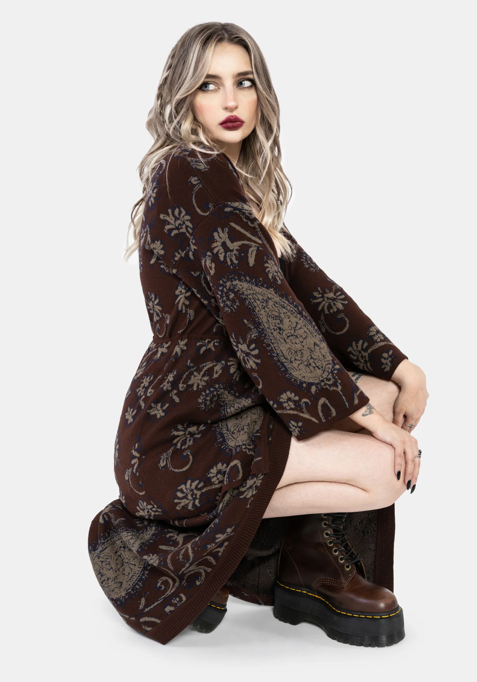 Gillian Cotton Paisley Knit Kimono - Image 8