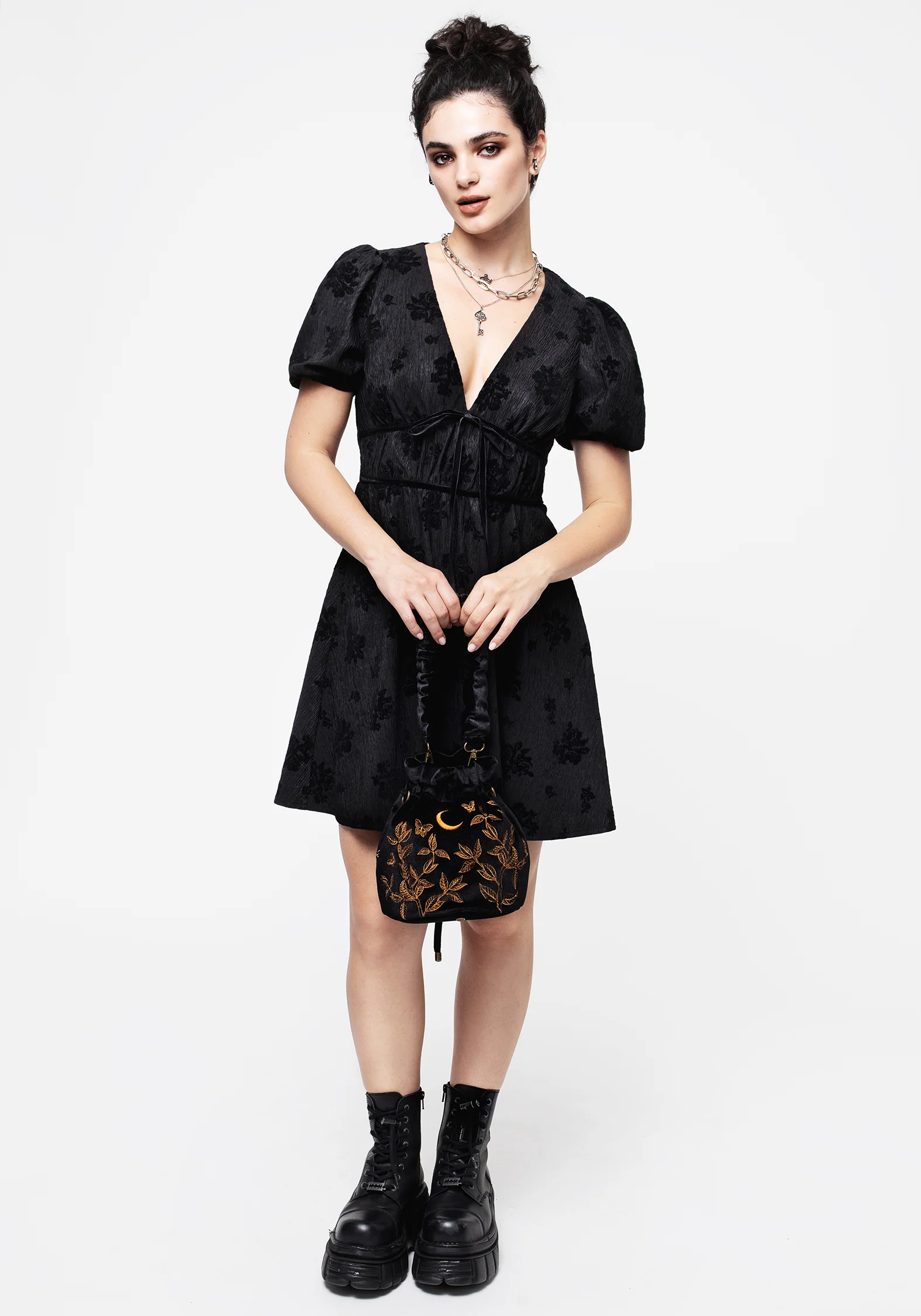 Giselle Floral Puff Sleeve Mini Dress - Image 4