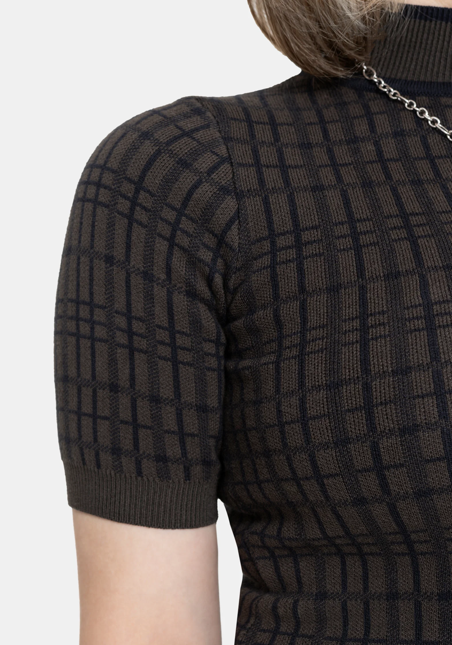 Glenna Check Knit Top - Image 2