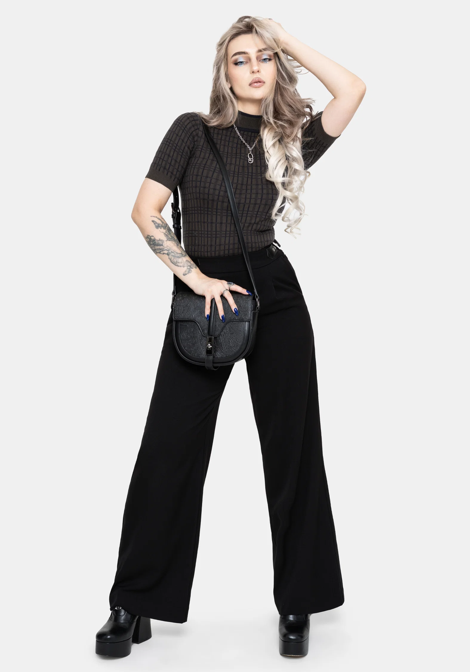 Glenna Check Knit Top - Image 5