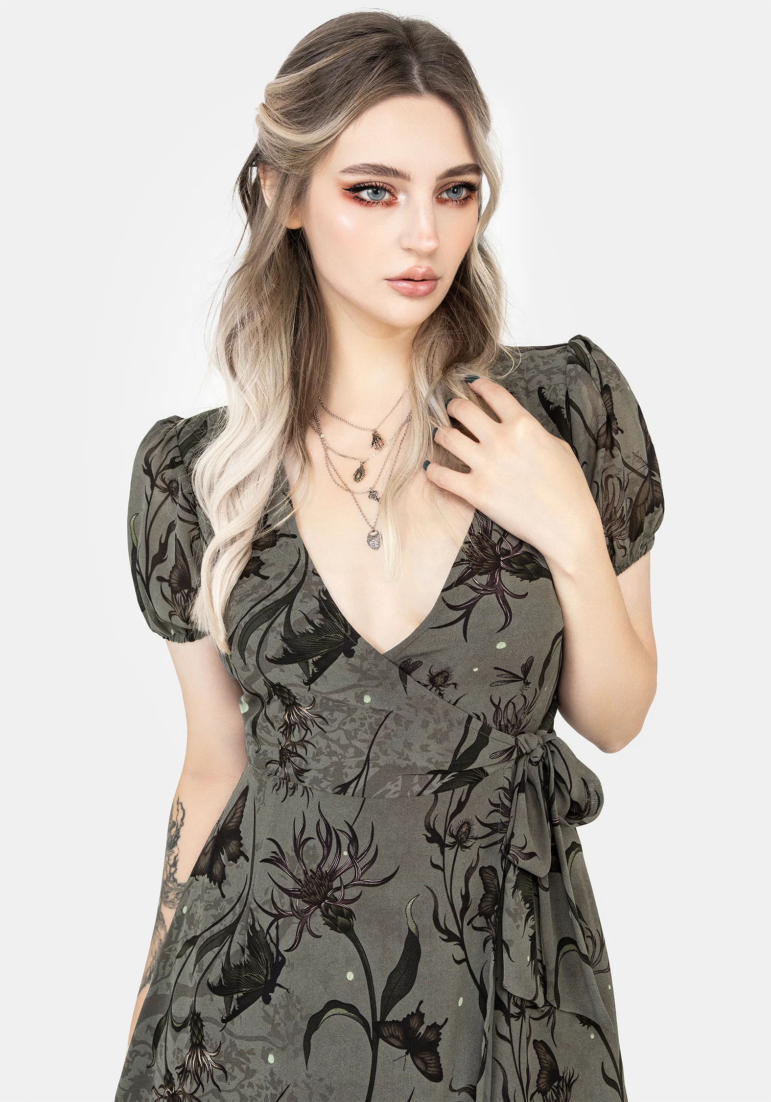 Gloriana Floral Print Chiffon Midaxi Wrap Dress - Image 4