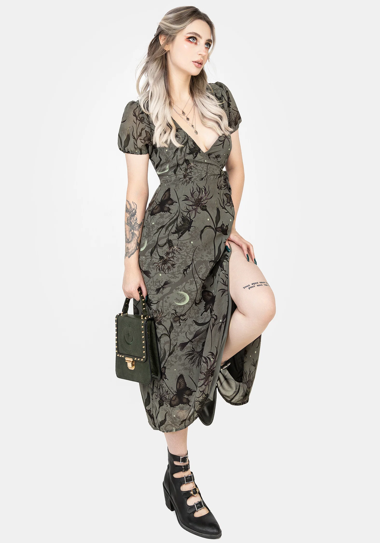 Gloriana Floral Print Chiffon Midaxi Wrap Dress - Image 5