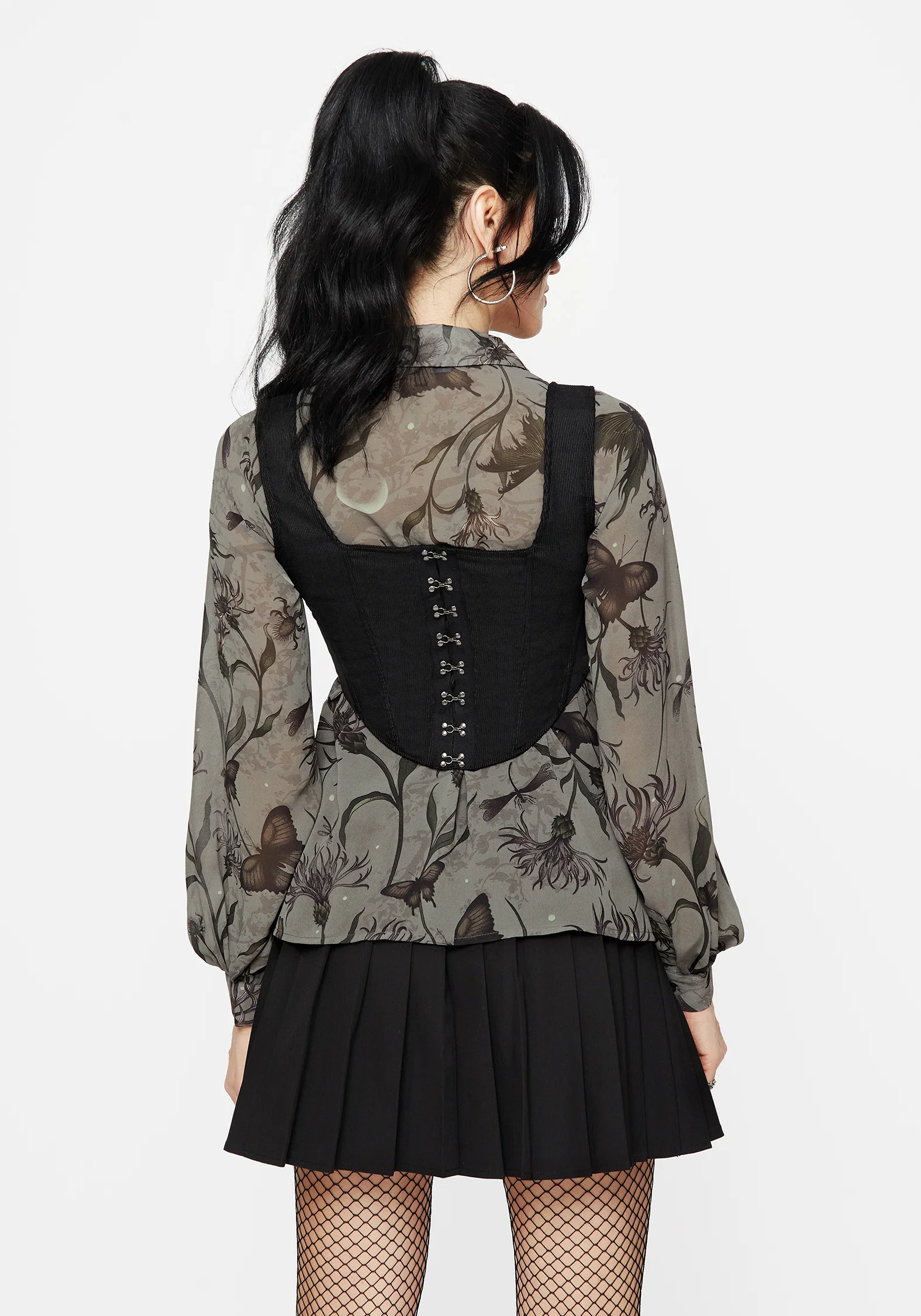 Gloriana Floral Print Chiffon Shirt - Image 6