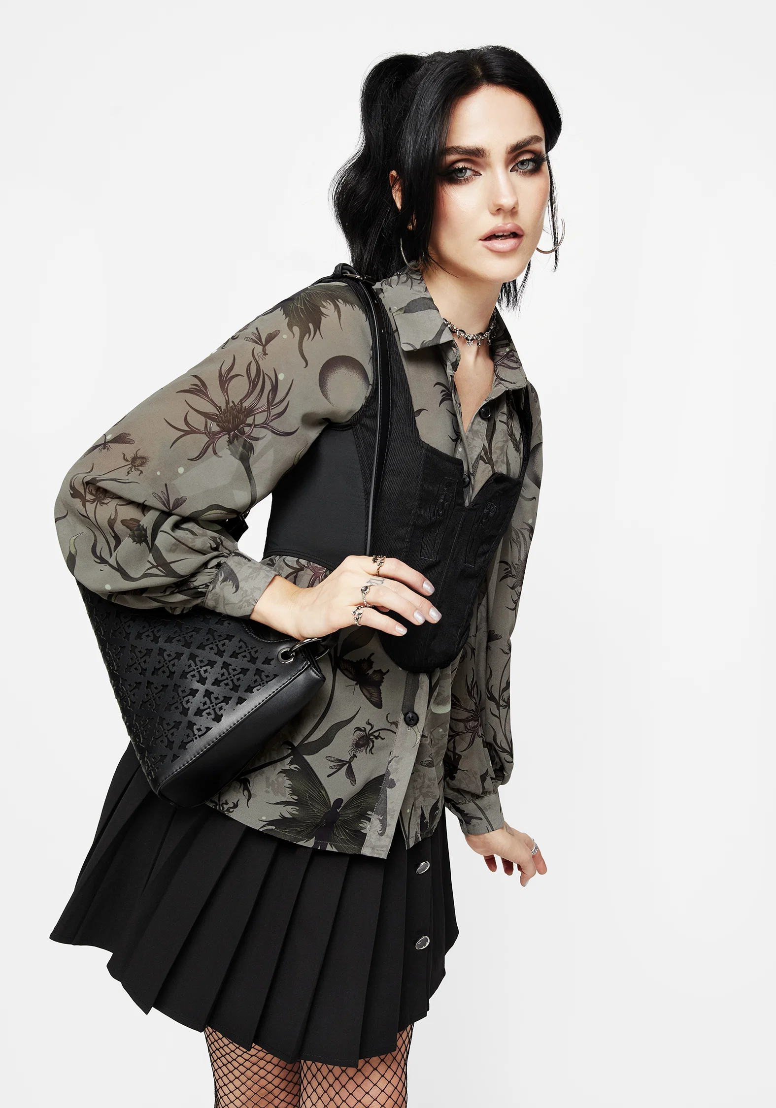 Gloriana Floral Print Chiffon Shirt - Image 8