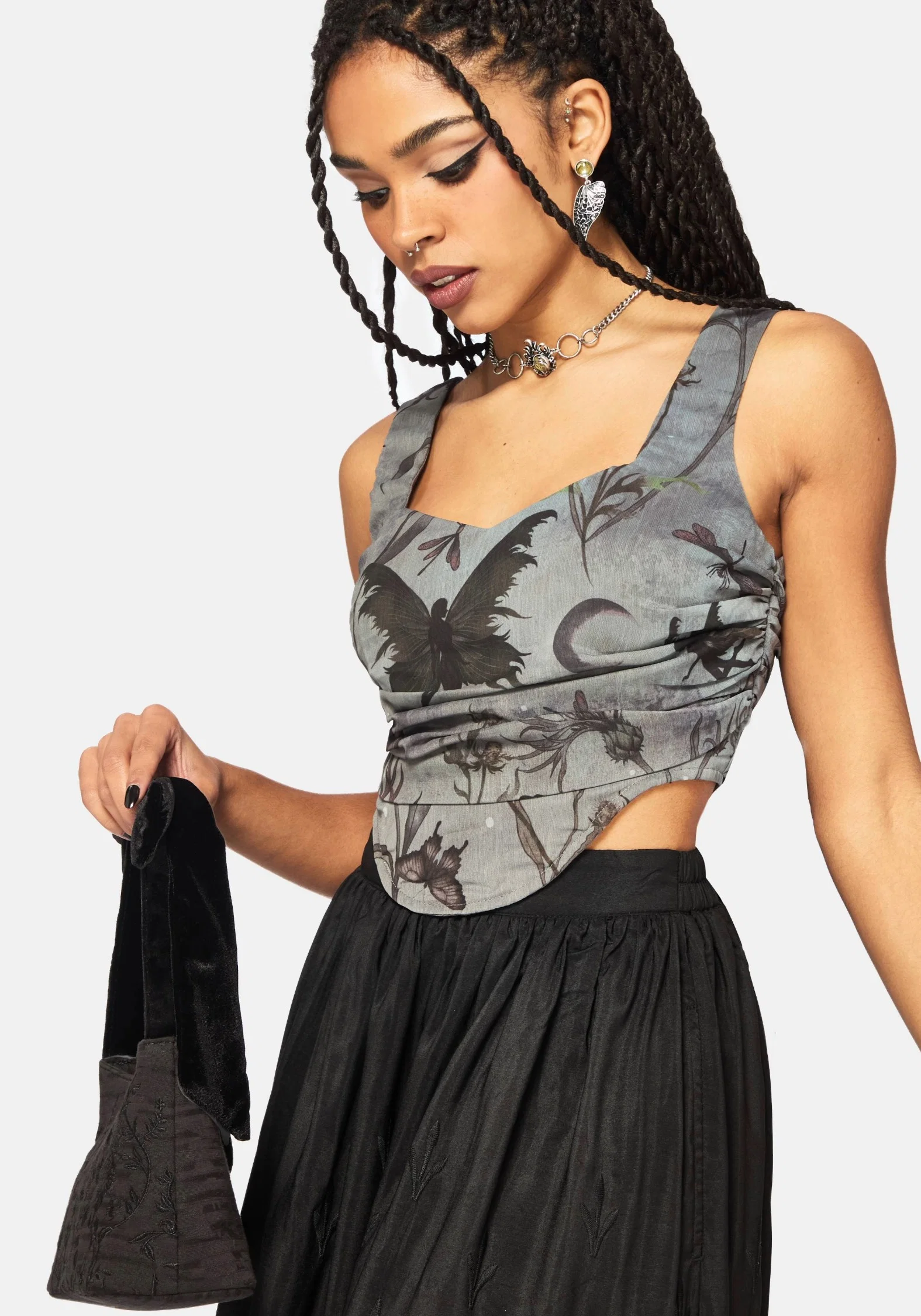 Gloriana Ruched Printed Corset Top - Image 4