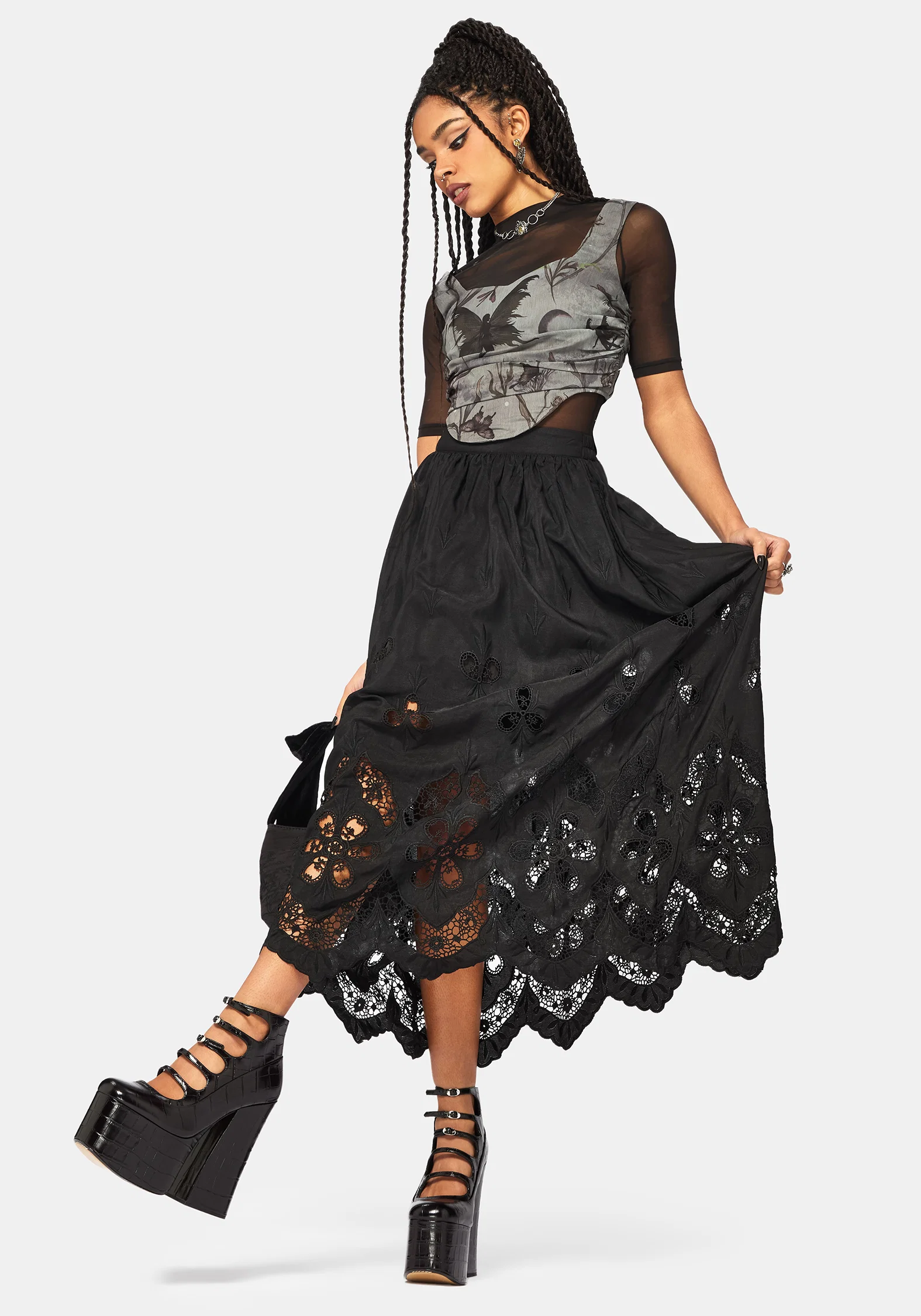 Gloriana Ruched Printed Corset Top - Image 7