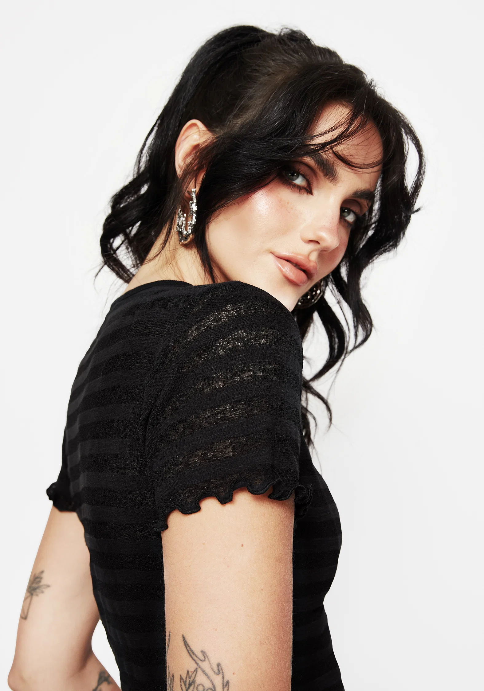 Gomez Lettuce Hem Jersey Crop Tee - Image 2