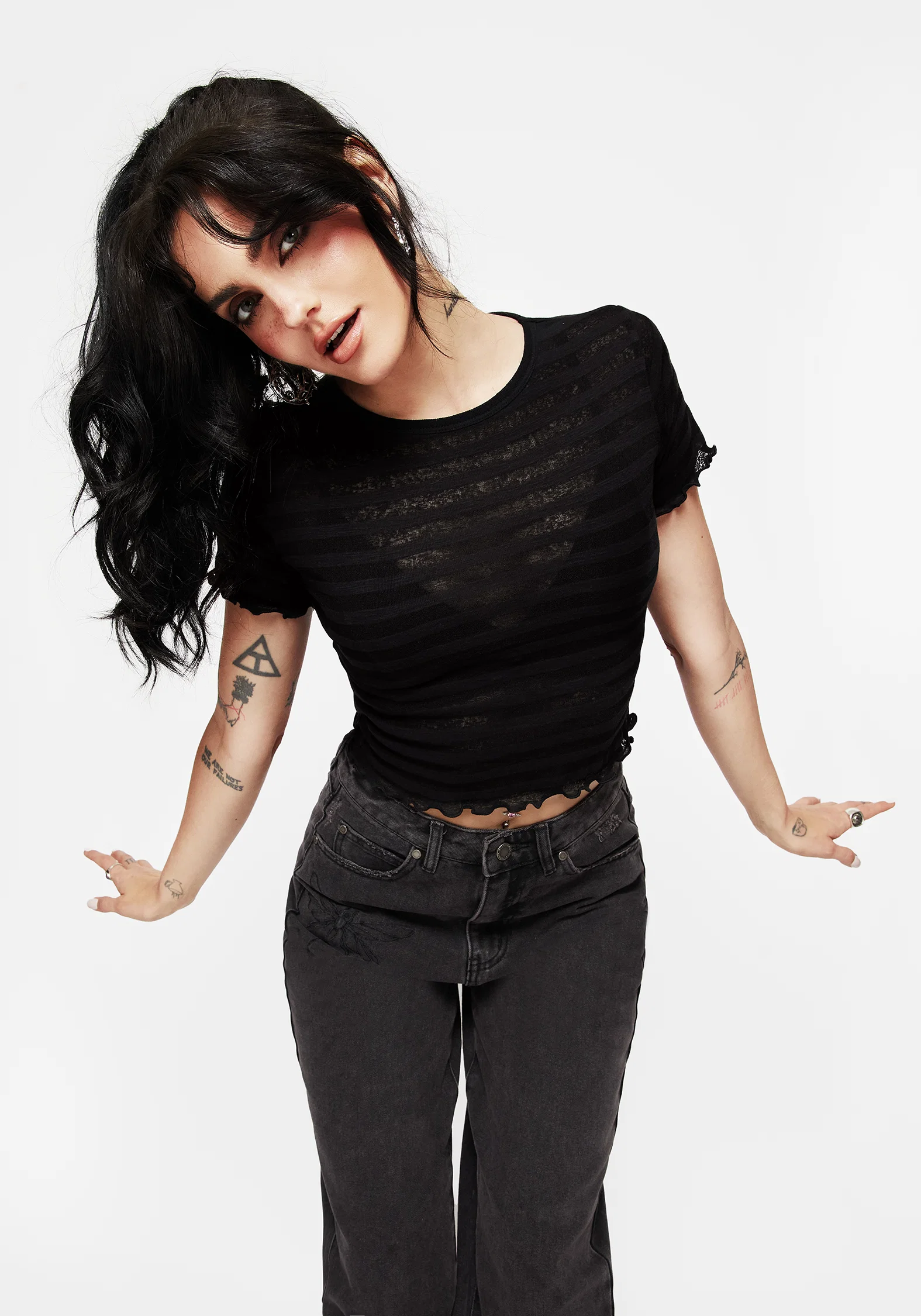 Gomez Lettuce Hem Jersey Crop Tee - Image 5