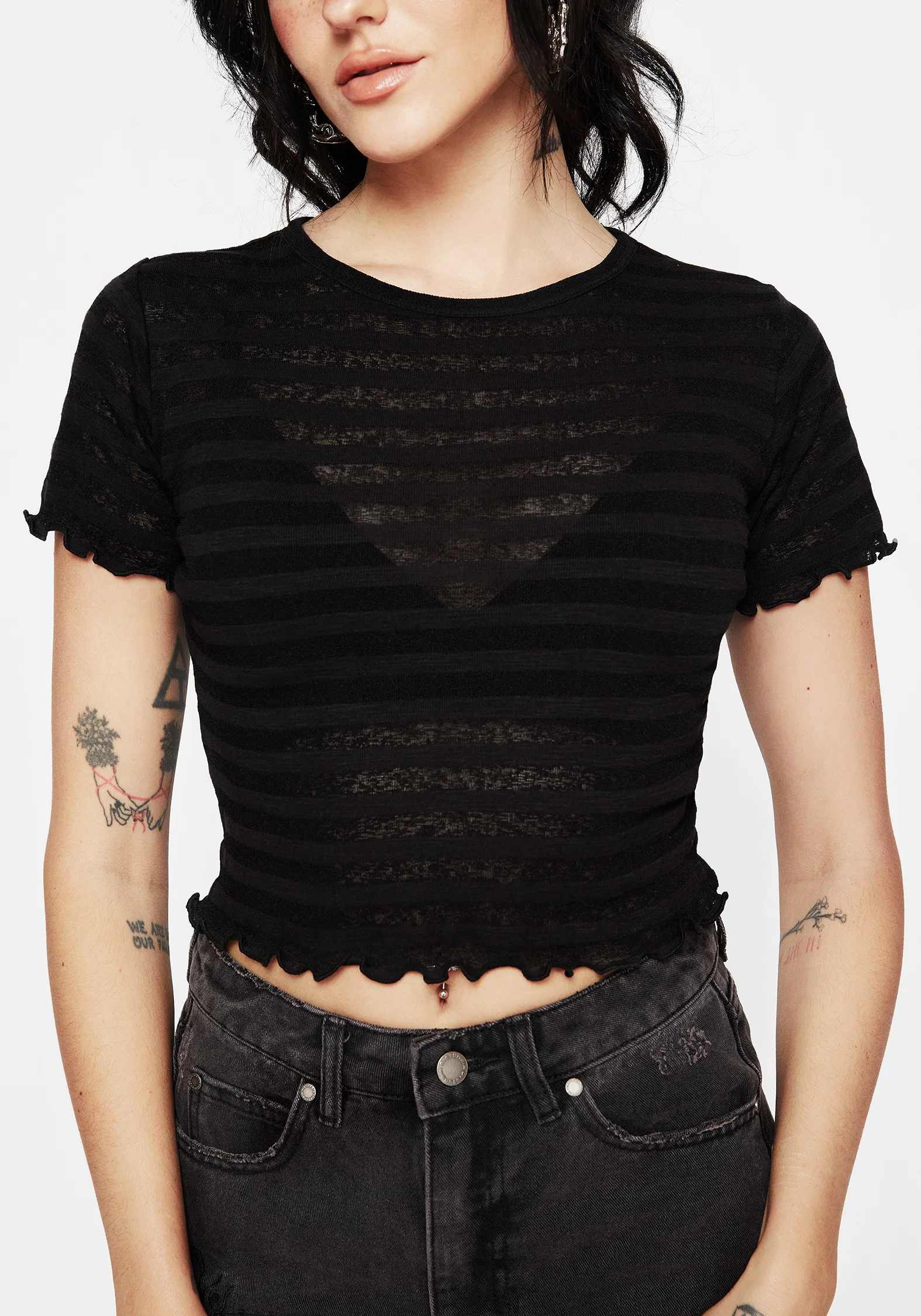Gomez Lettuce Hem Jersey Crop Tee - Image 6