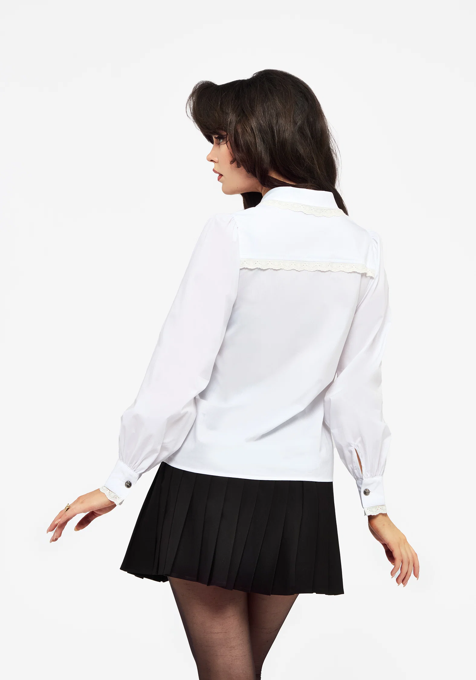 Grace Lace Trim Button Up Shirt - Image 3