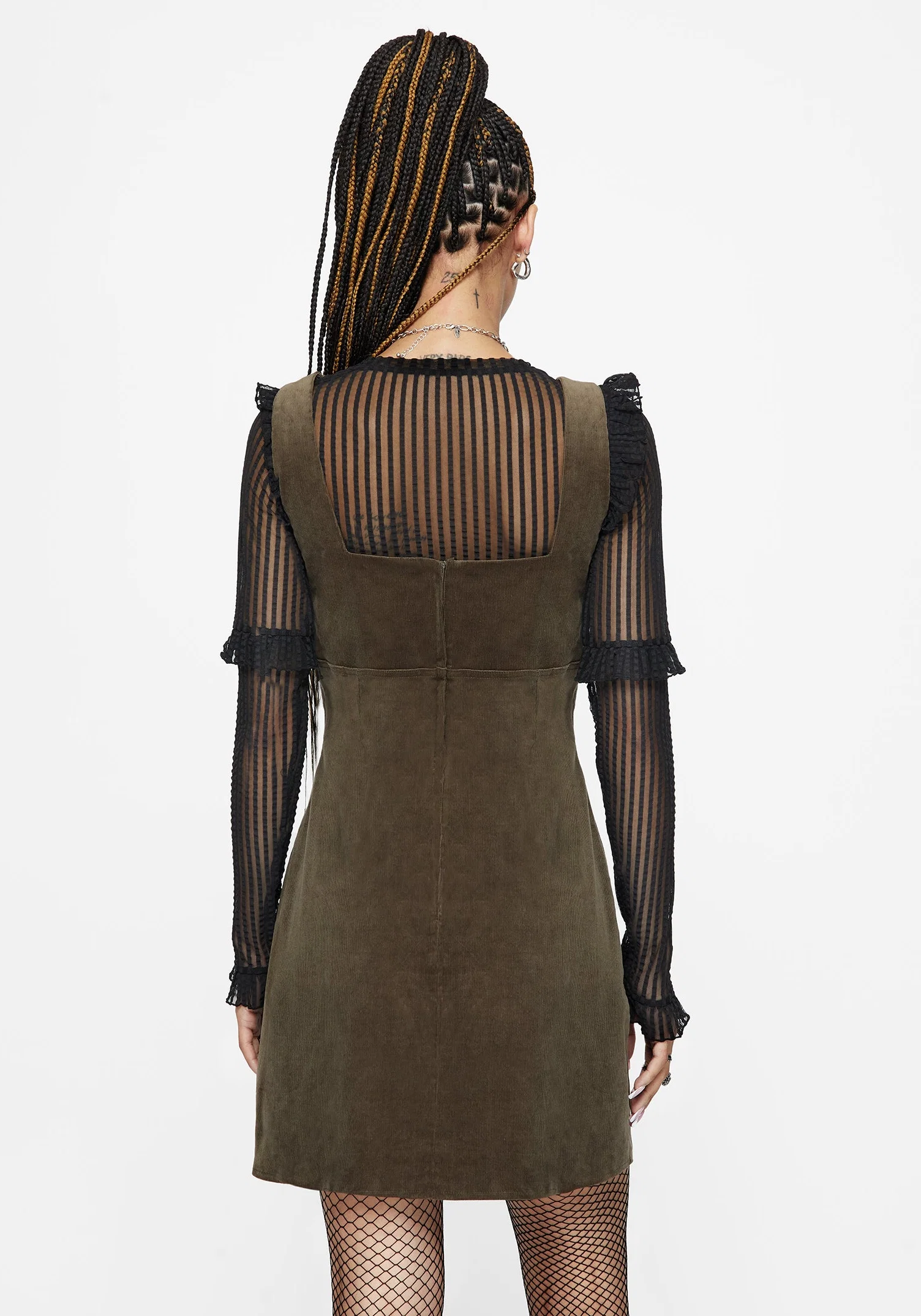 Griffinfly Embroidered Cord Mini Dress - Image 3