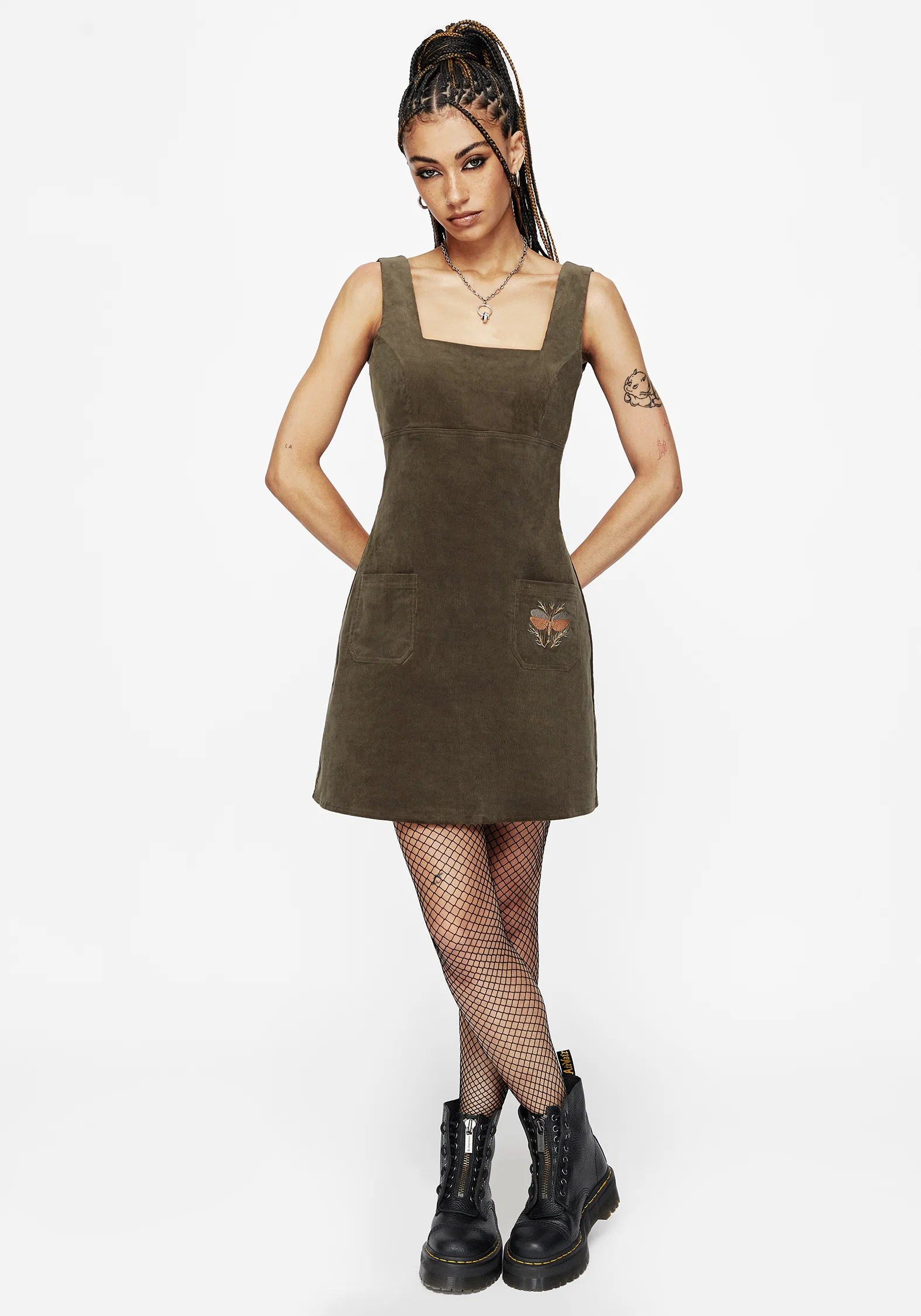 Griffinfly Embroidered Cord Mini Dress - Image 5