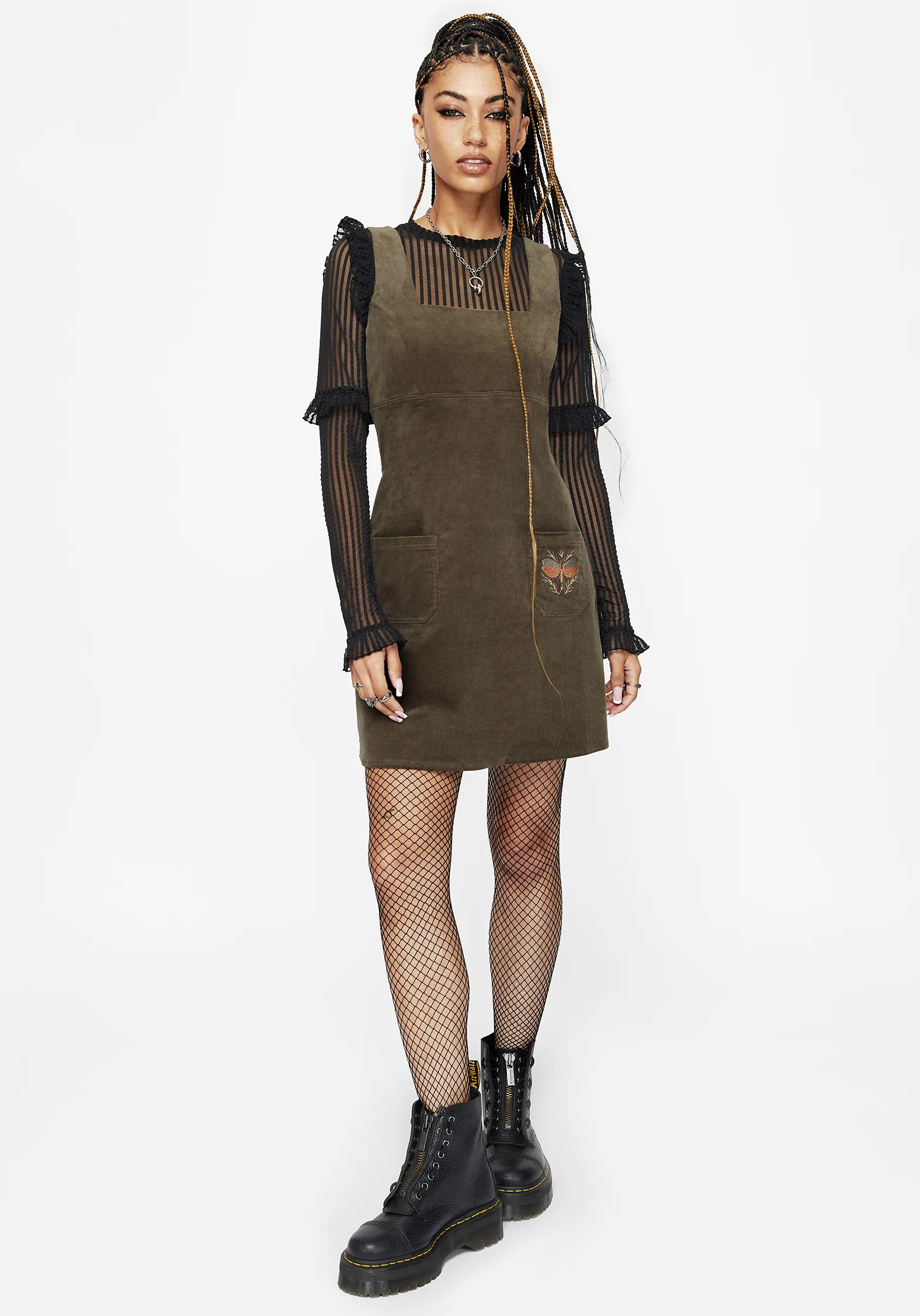 Griffinfly Embroidered Cord Mini Dress - Image 6