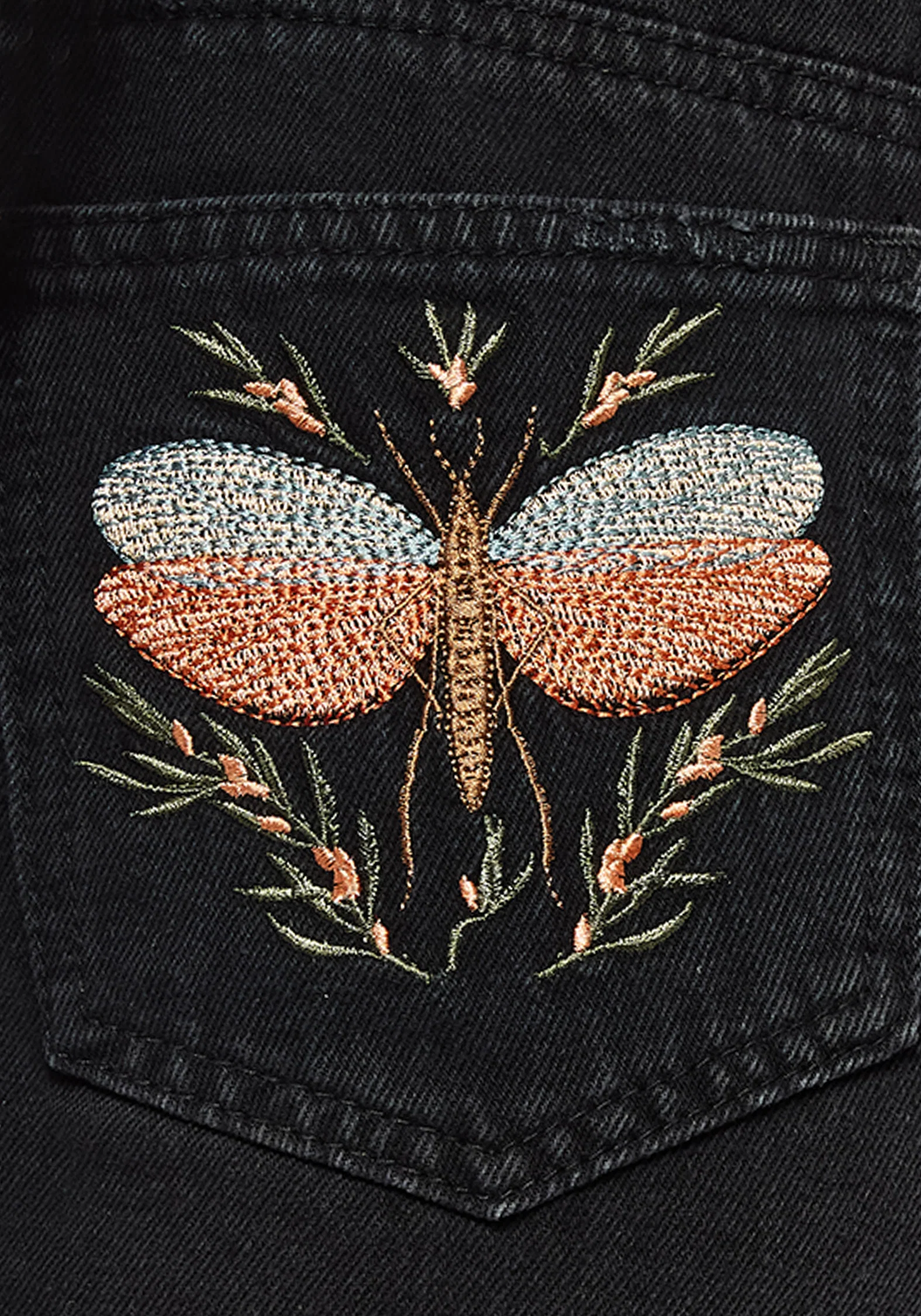 Griffinfly Embroidered Distressed Denim Shorts - Image 8