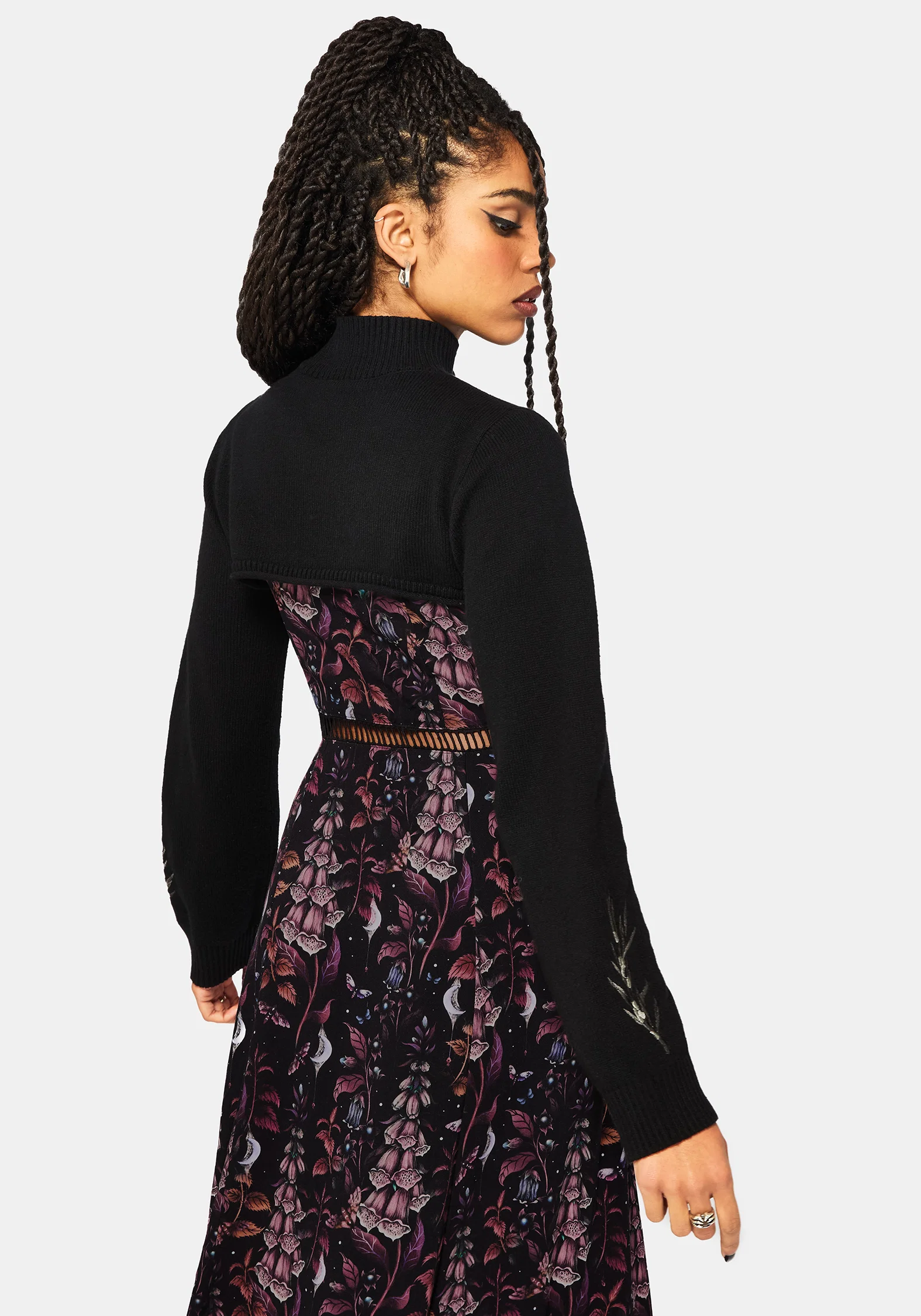 Griffinfly Embroidered Extreme Crop Knit Jumper - Image 3