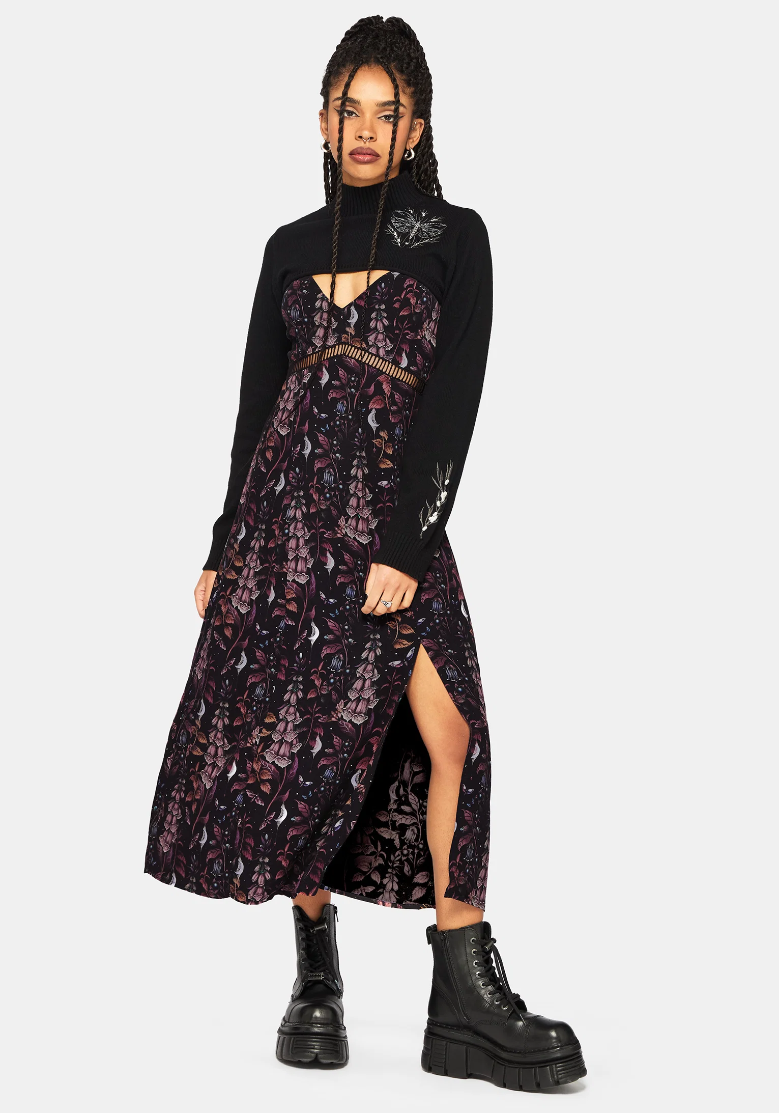 Griffinfly Embroidered Extreme Crop Knit Jumper - Image 5