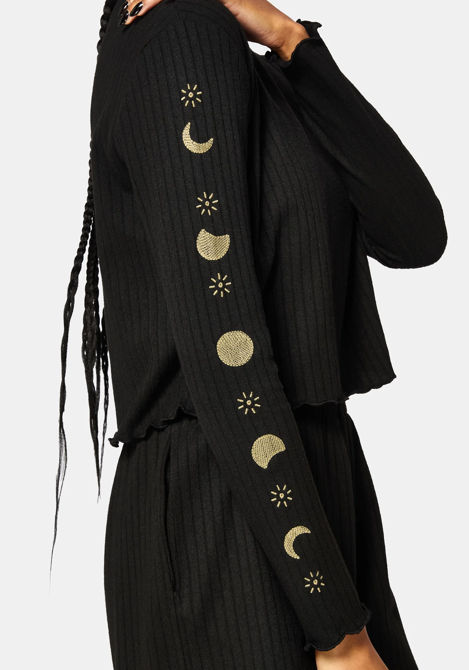 Griffinfly Embroidered Long Sleeved Pyjama Top - Image 2