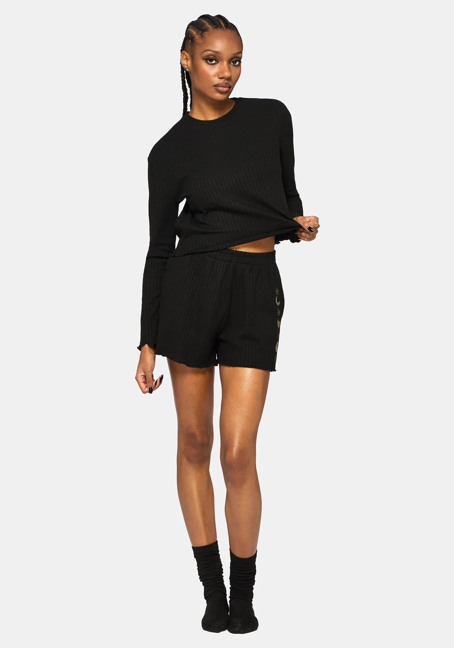 Griffinfly Embroidered Long Sleeved Pyjama Top - Image 4