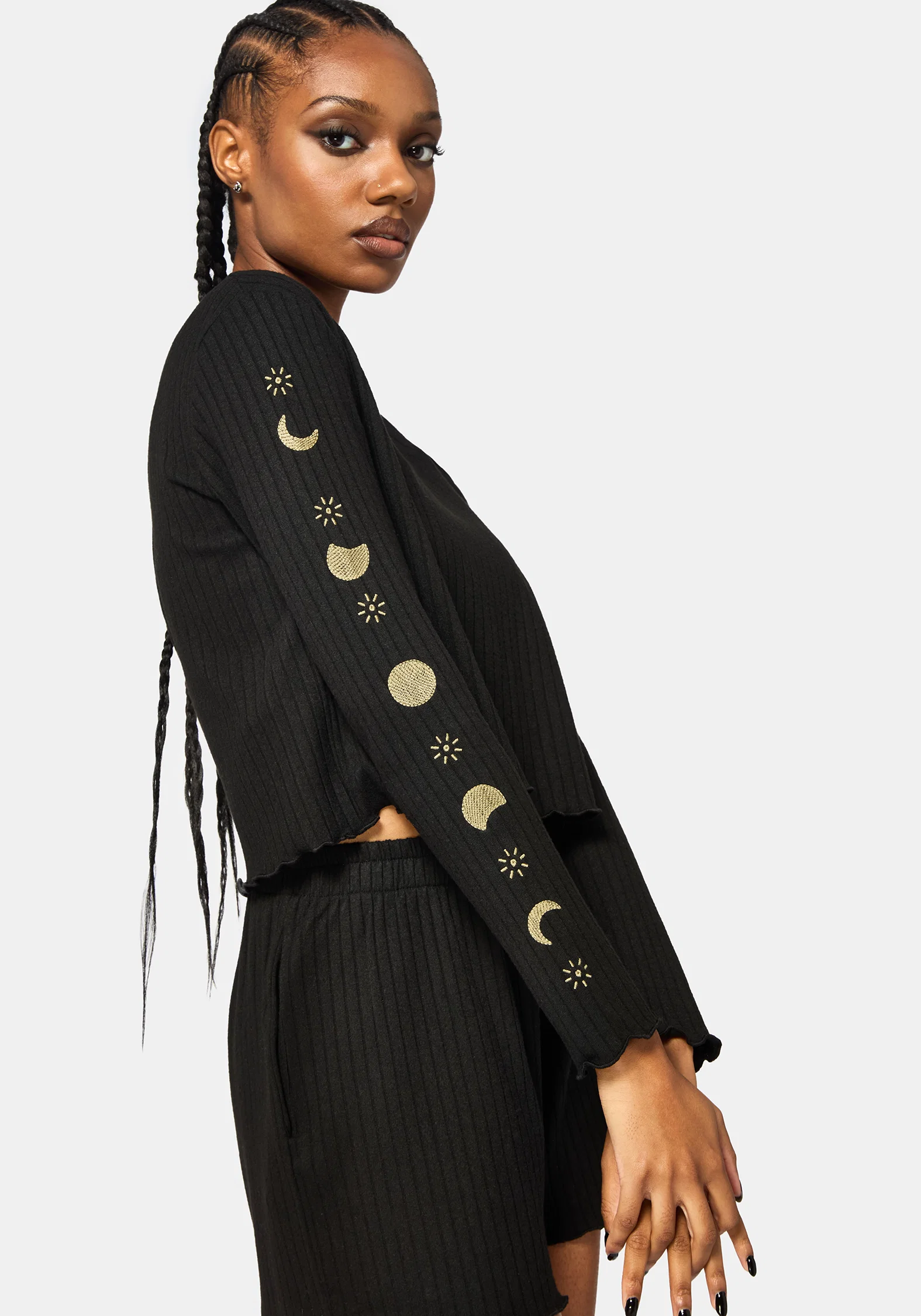 Griffinfly Embroidered Long Sleeved Pyjama Top - Image 5
