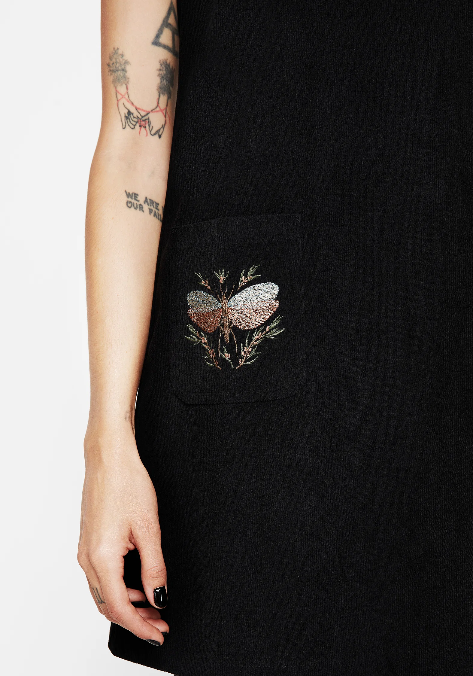 Griffinfly Embroidered Pocket Cord Mini Dress - Image 2