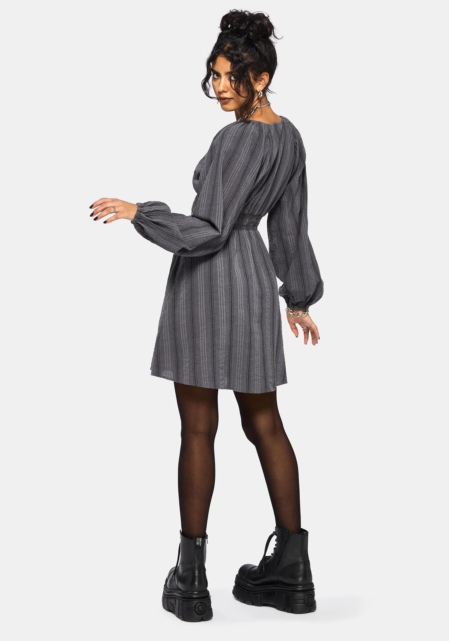 Grove Cotton Blend Stripe Smock Mini Dress - Image 3