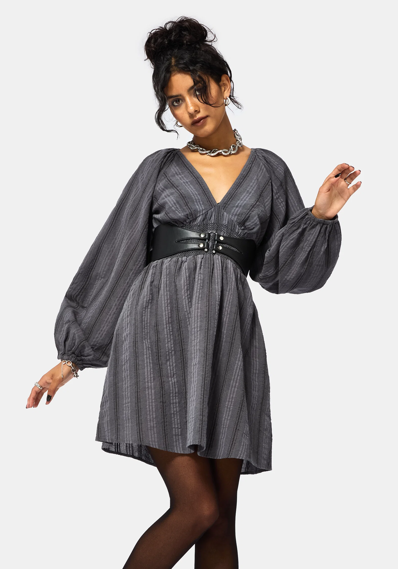 Grove Cotton Blend Stripe Smock Mini Dress - Image 4