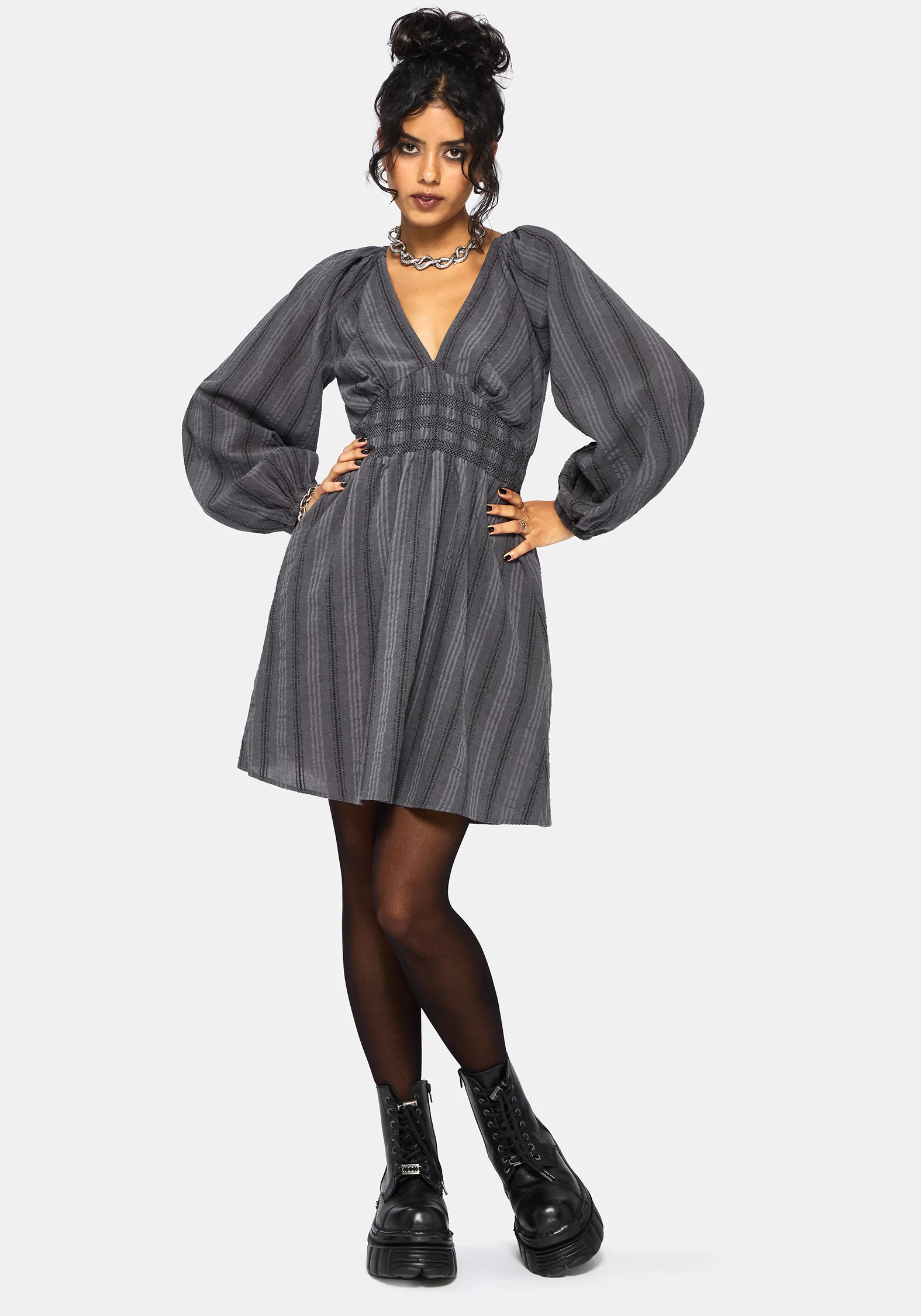 Grove Cotton Blend Stripe Smock Mini Dress - Image 5