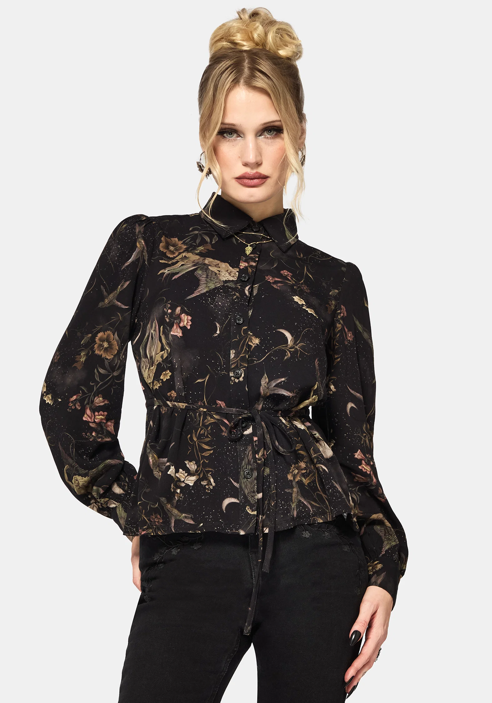 Harpyiai Print Tie Up Shirt - Image 4