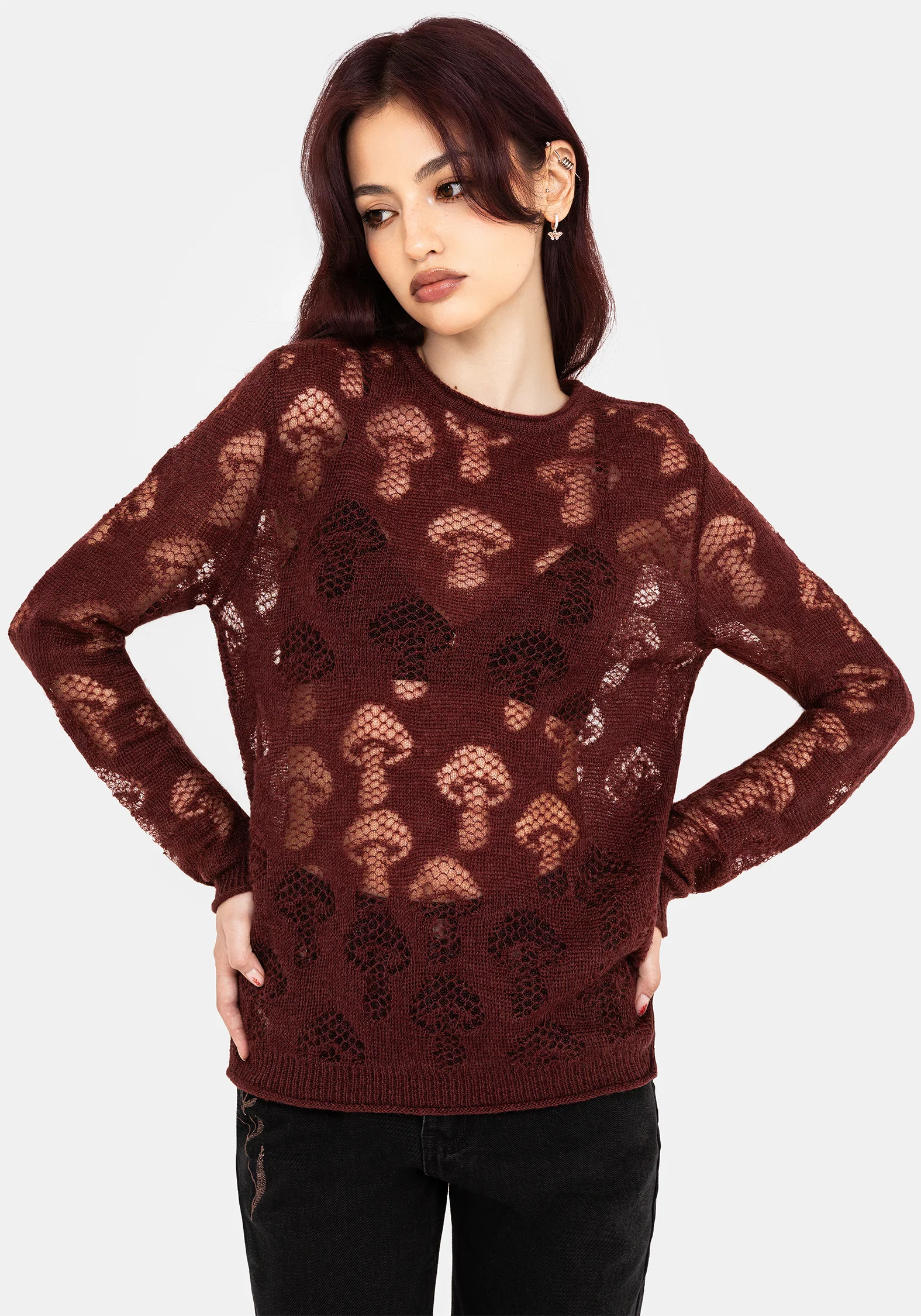 Harriet Lurex Mushroom Detail Knit Jumper - Image 4