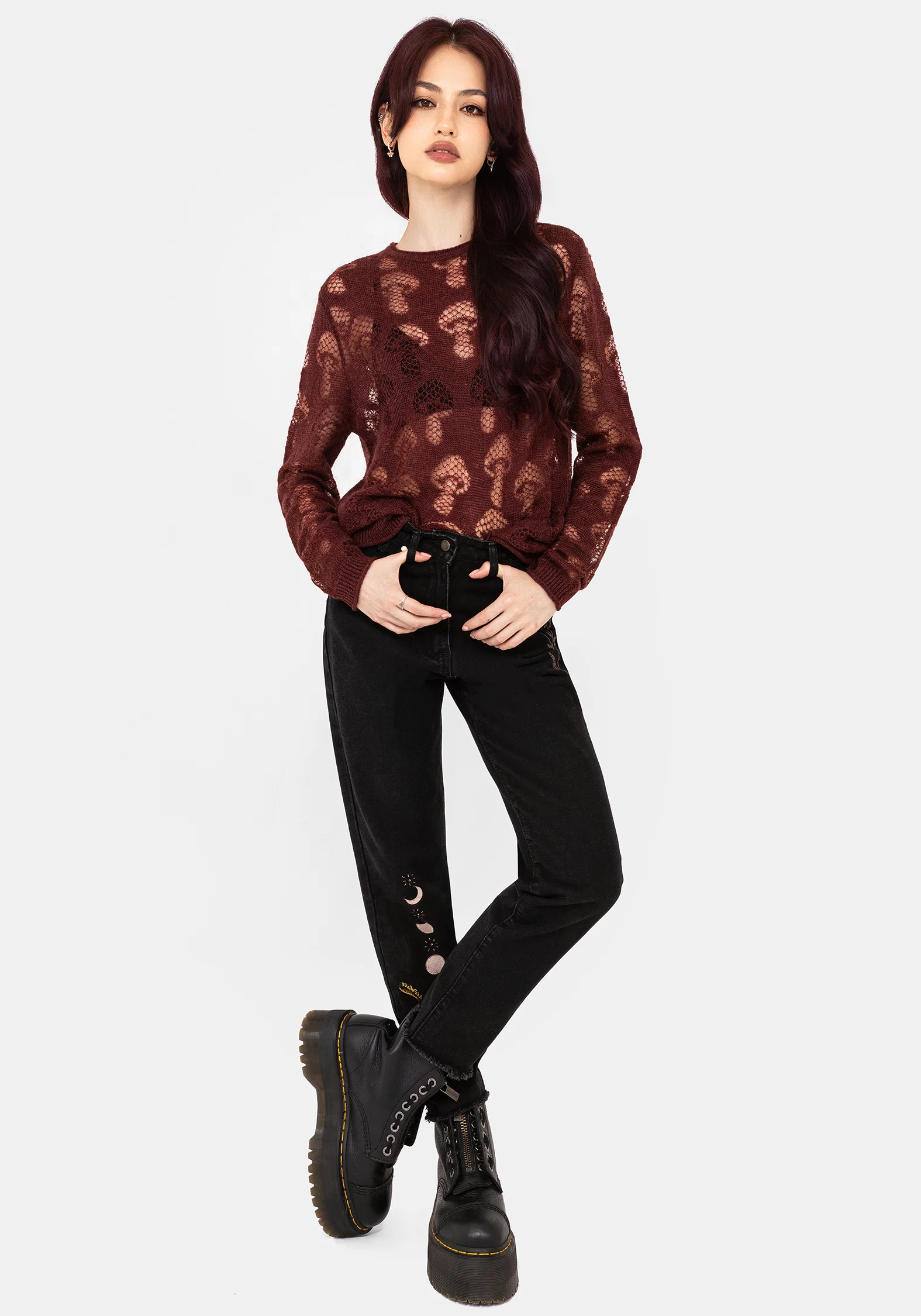 Harriet Lurex Mushroom Detail Knit Jumper - Image 6