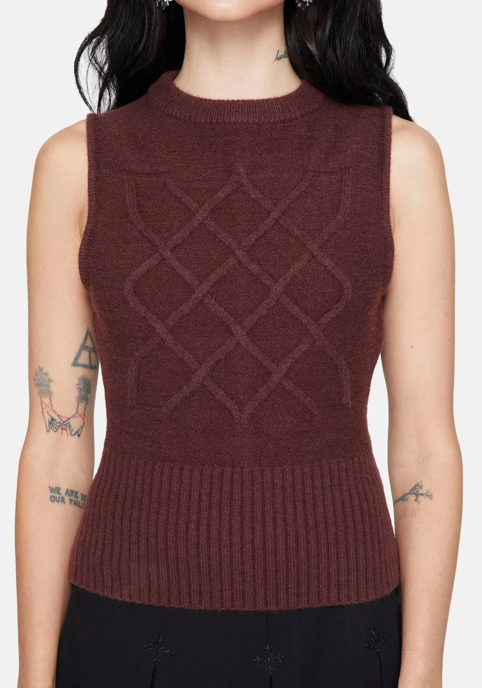 Hathor Cotton Celtic Cable Knit Vest - Image 2