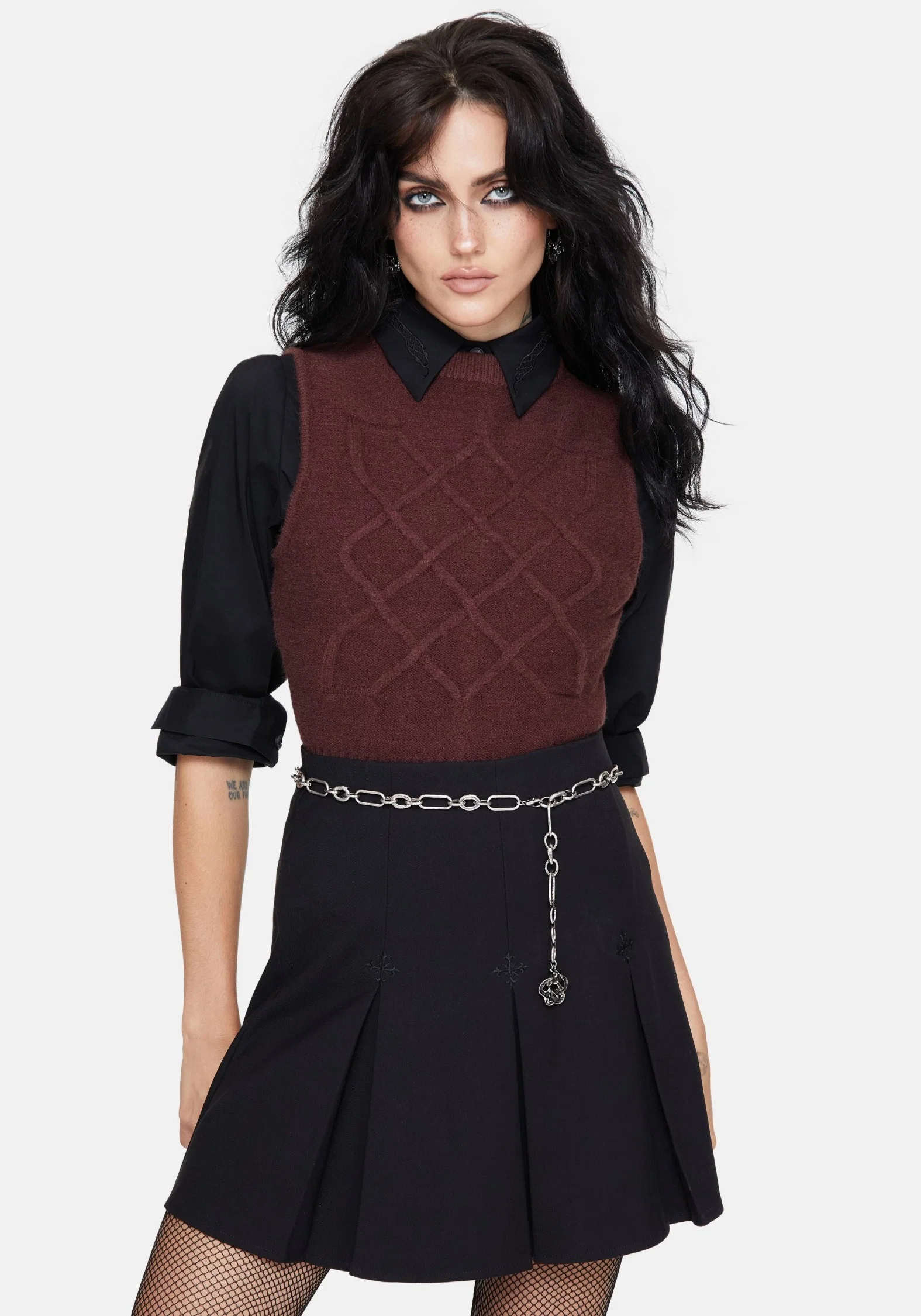 Hathor Cotton Celtic Cable Knit Vest - Image 4