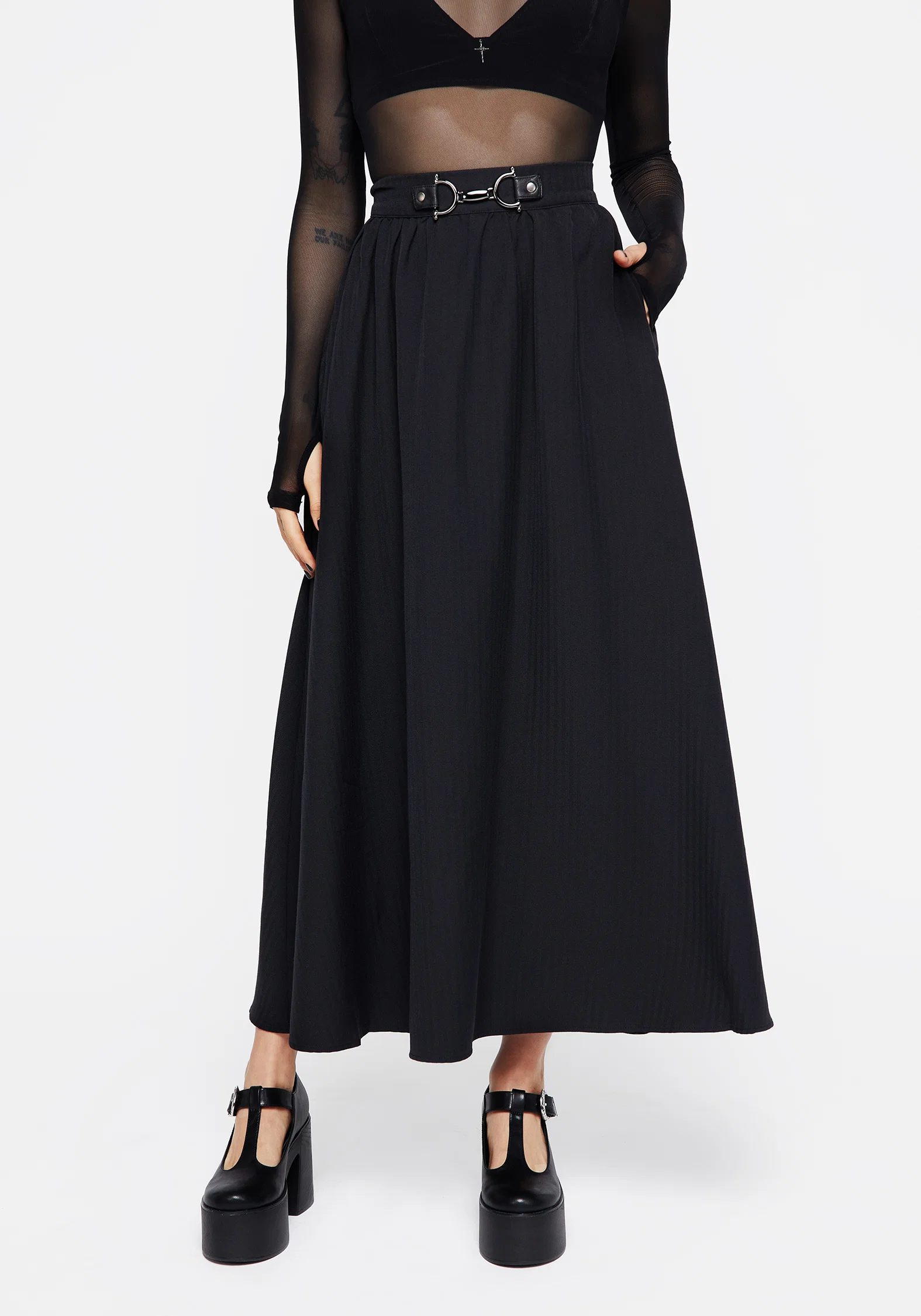Haunted Midaxi Herringbone Skirt - Image 4
