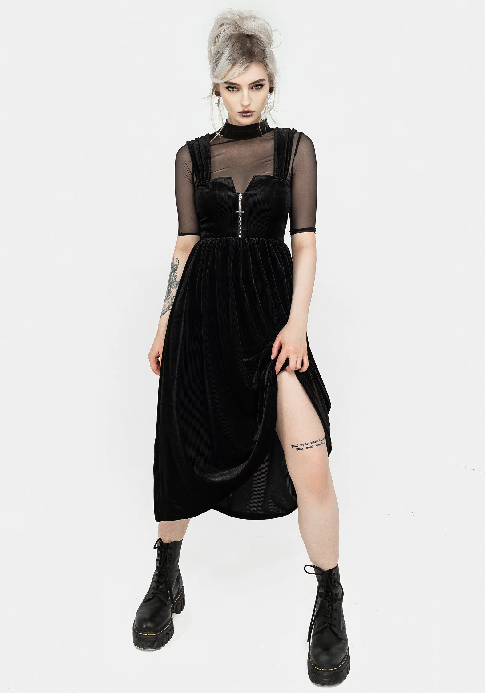 Heartless Zip Front Midi Dress - Image 4
