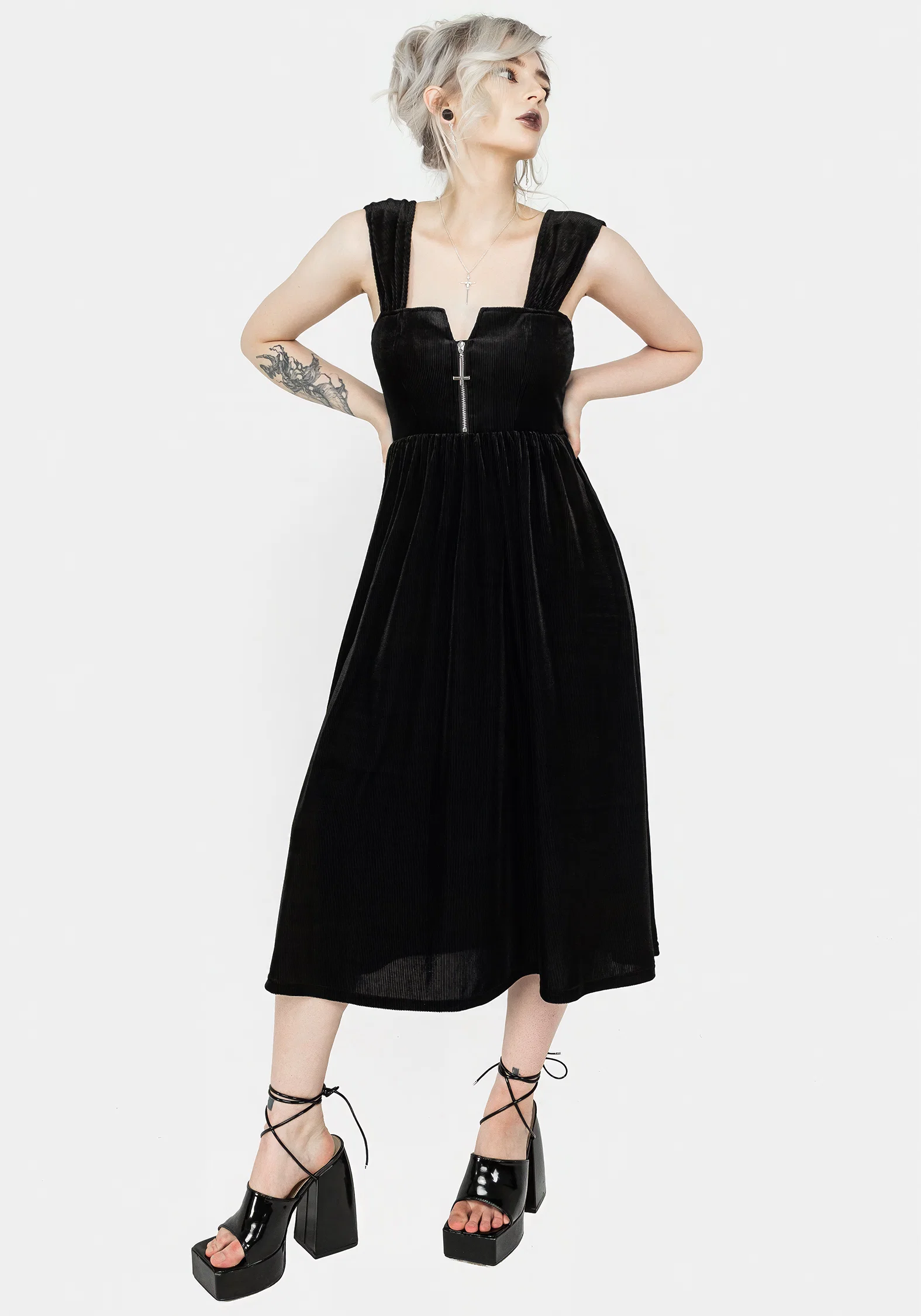 Heartless Zip Front Midi Dress - Image 5