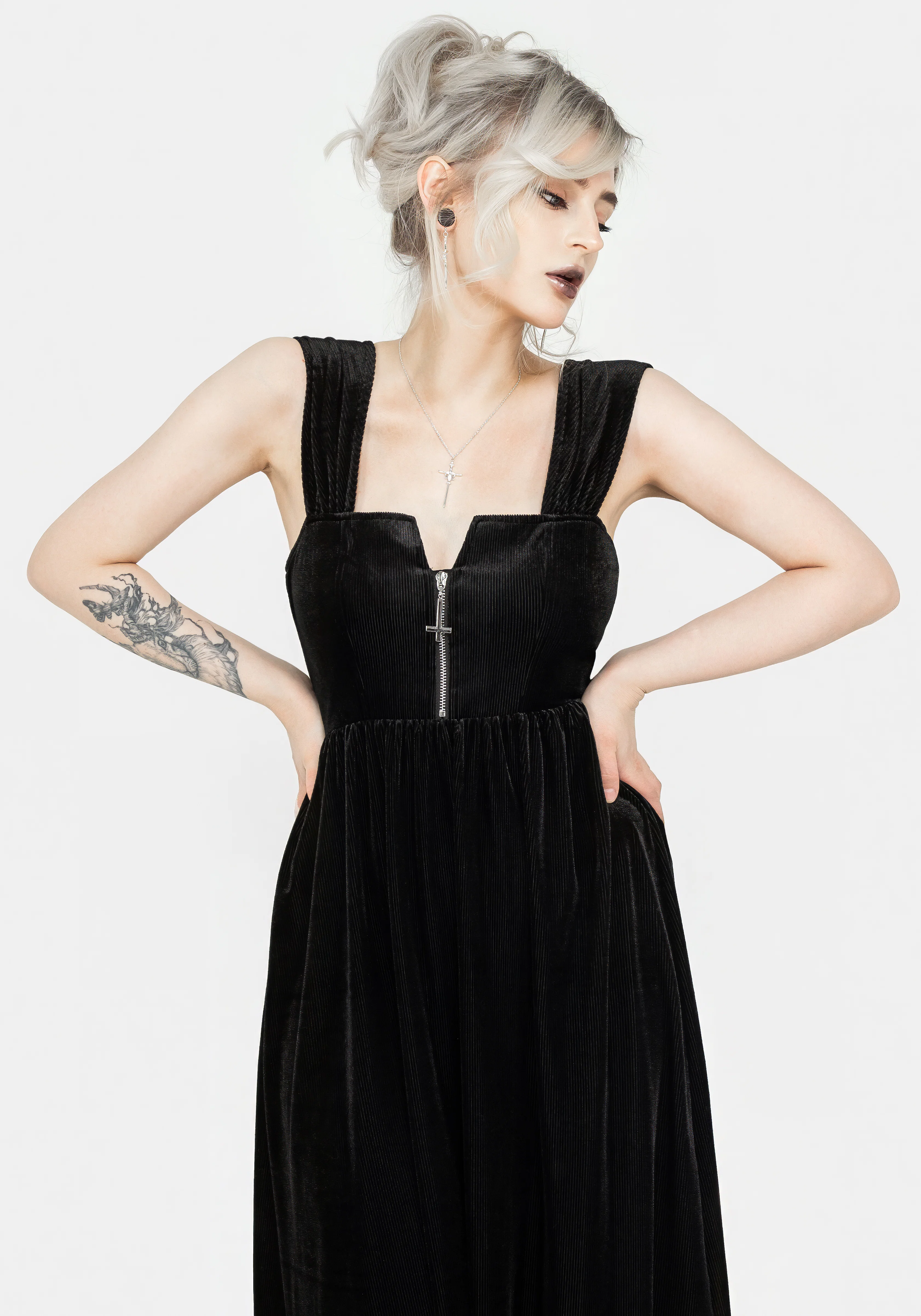Heartless Zip Front Midi Dress - Image 7
