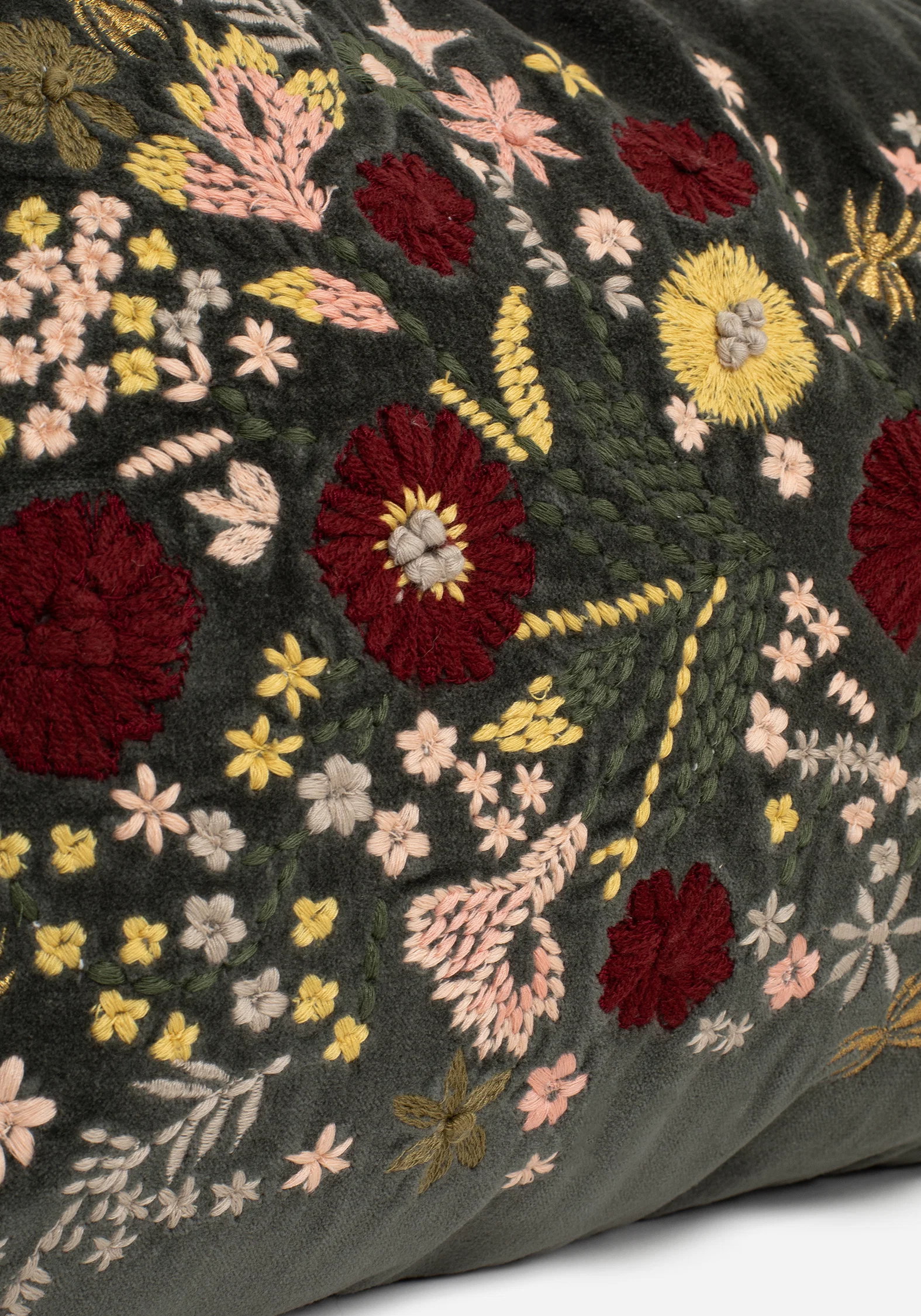 Hemera Embroidered Floral Rectangle Cushion - Image 3