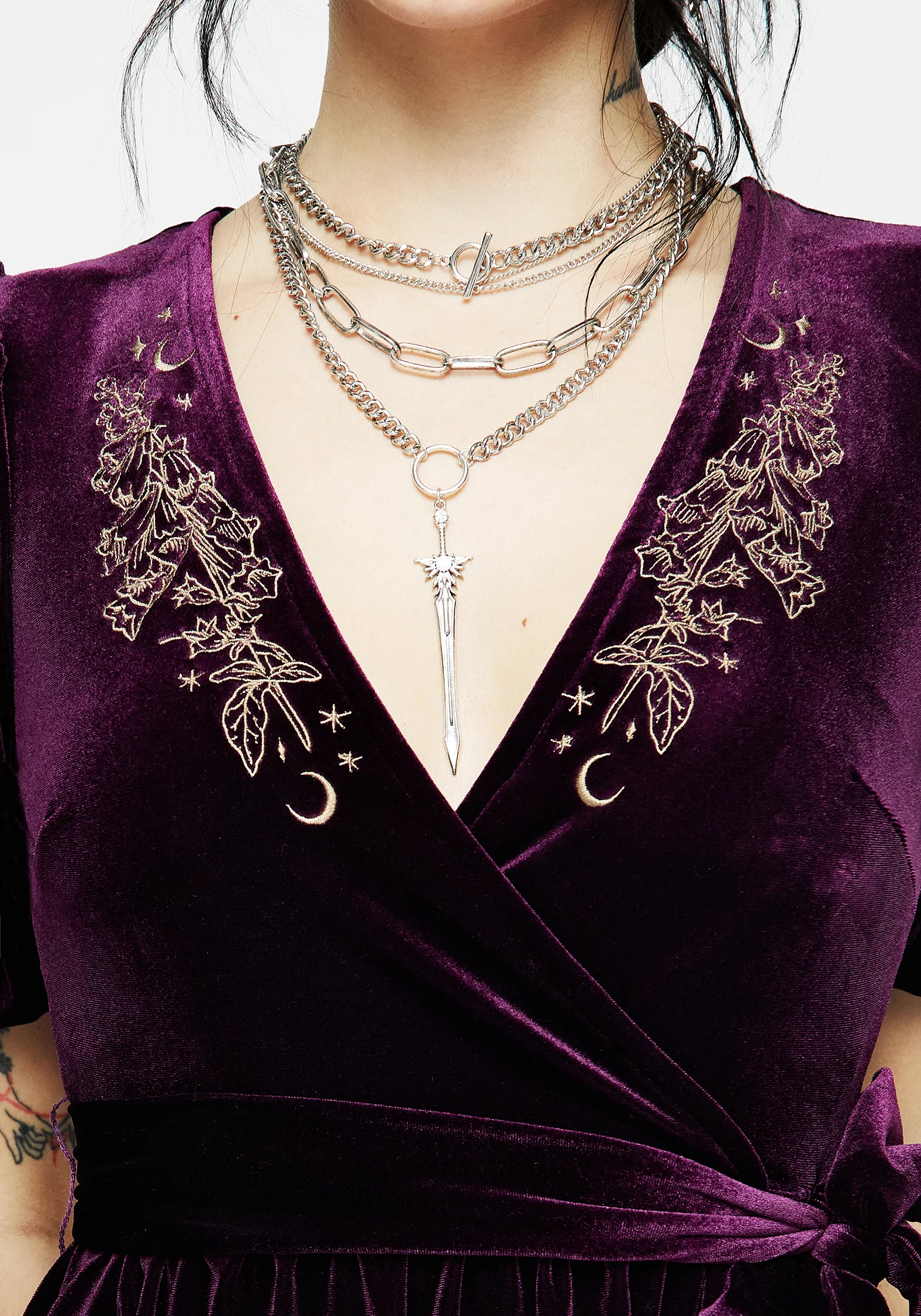 Hera Embroidered Mini Wrap Dress - Image 2