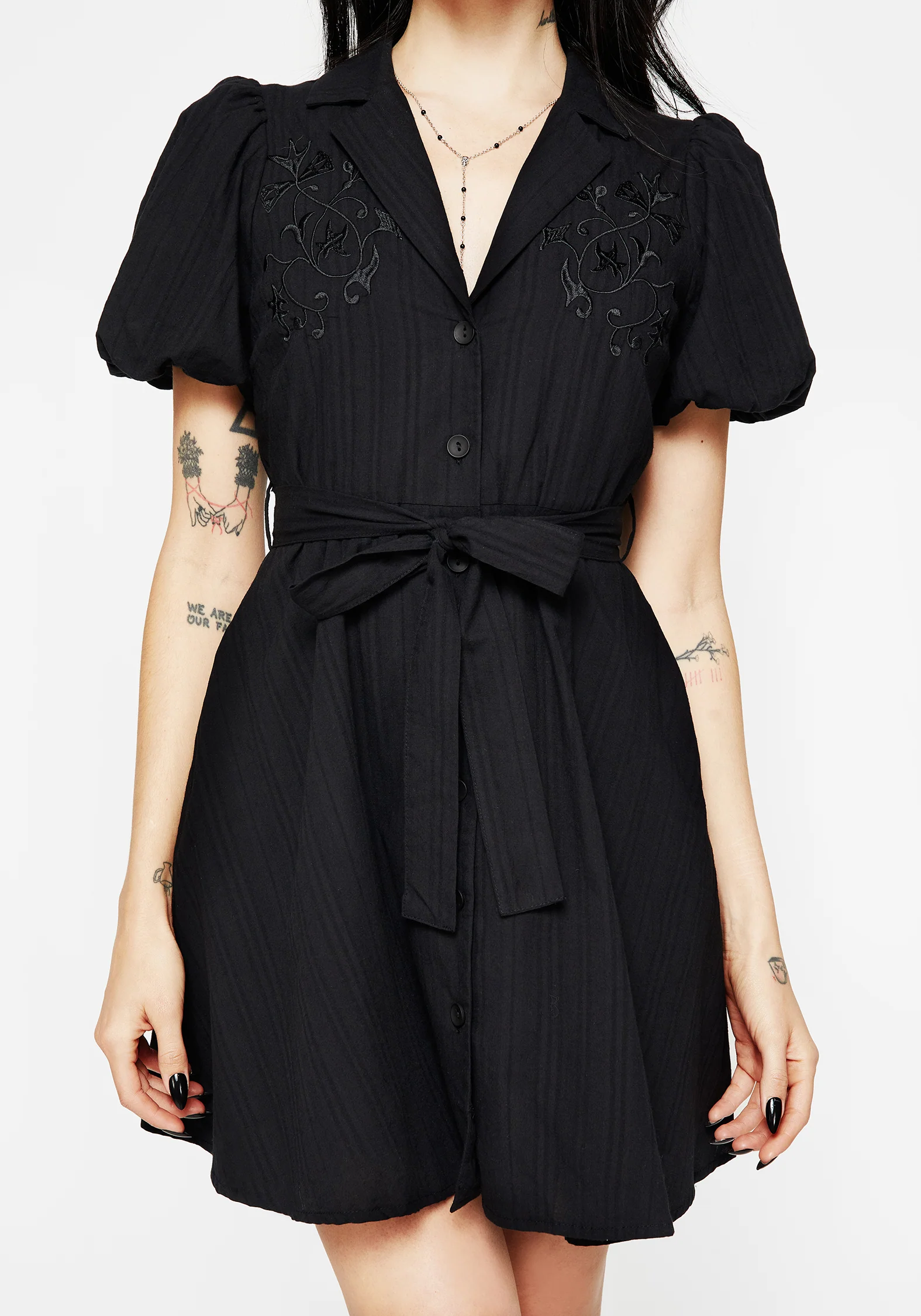 Herbalist Embroidered Mini Shirt Dress - Image 5