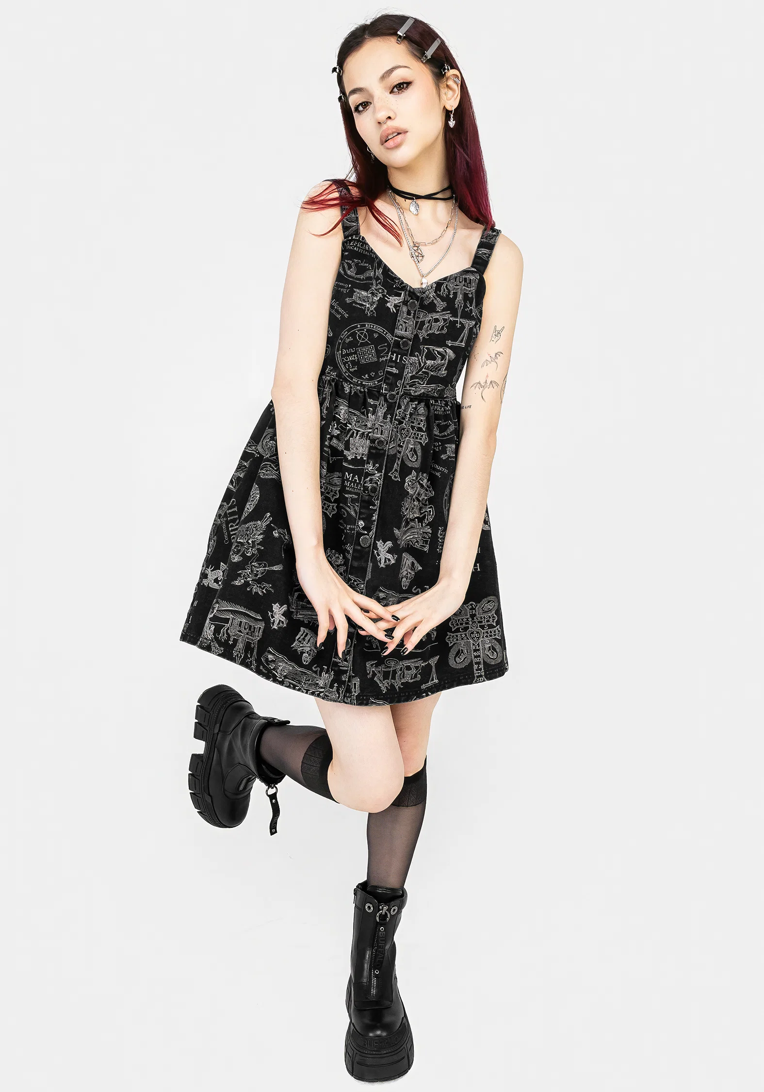 Heresy Button Up Mini Apron Dress - Image 4