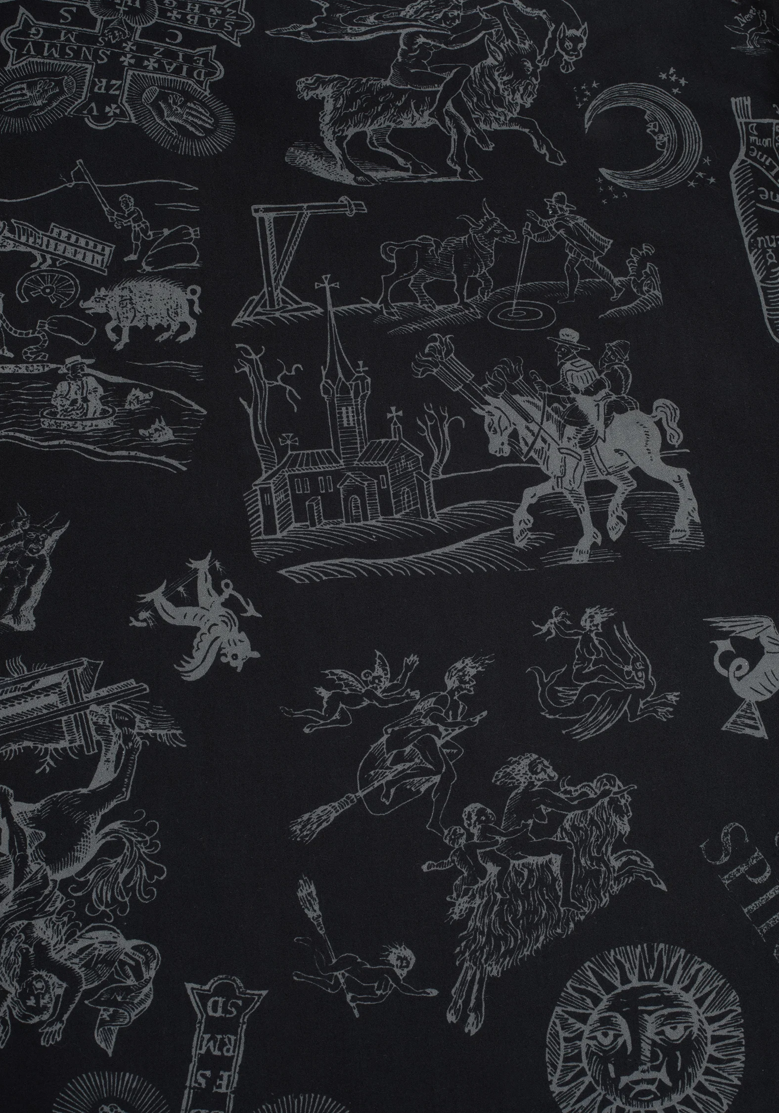 Heresy Woodcut Print Cotton Bedding Set - King - Image 3