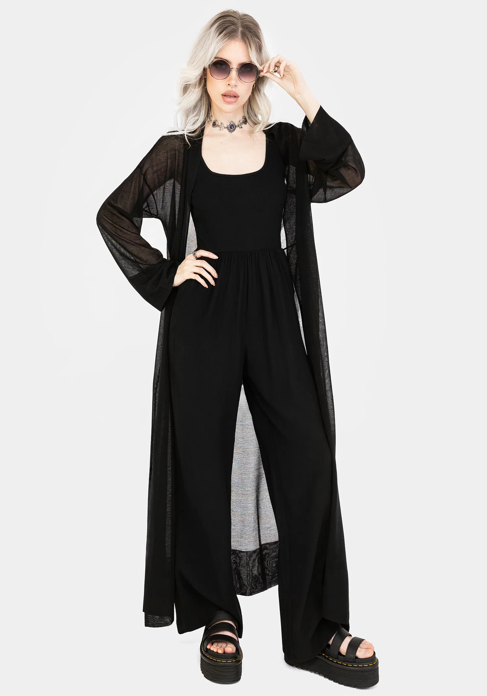 Herne Contrast Wide Leg Jumpsuit - Image 7