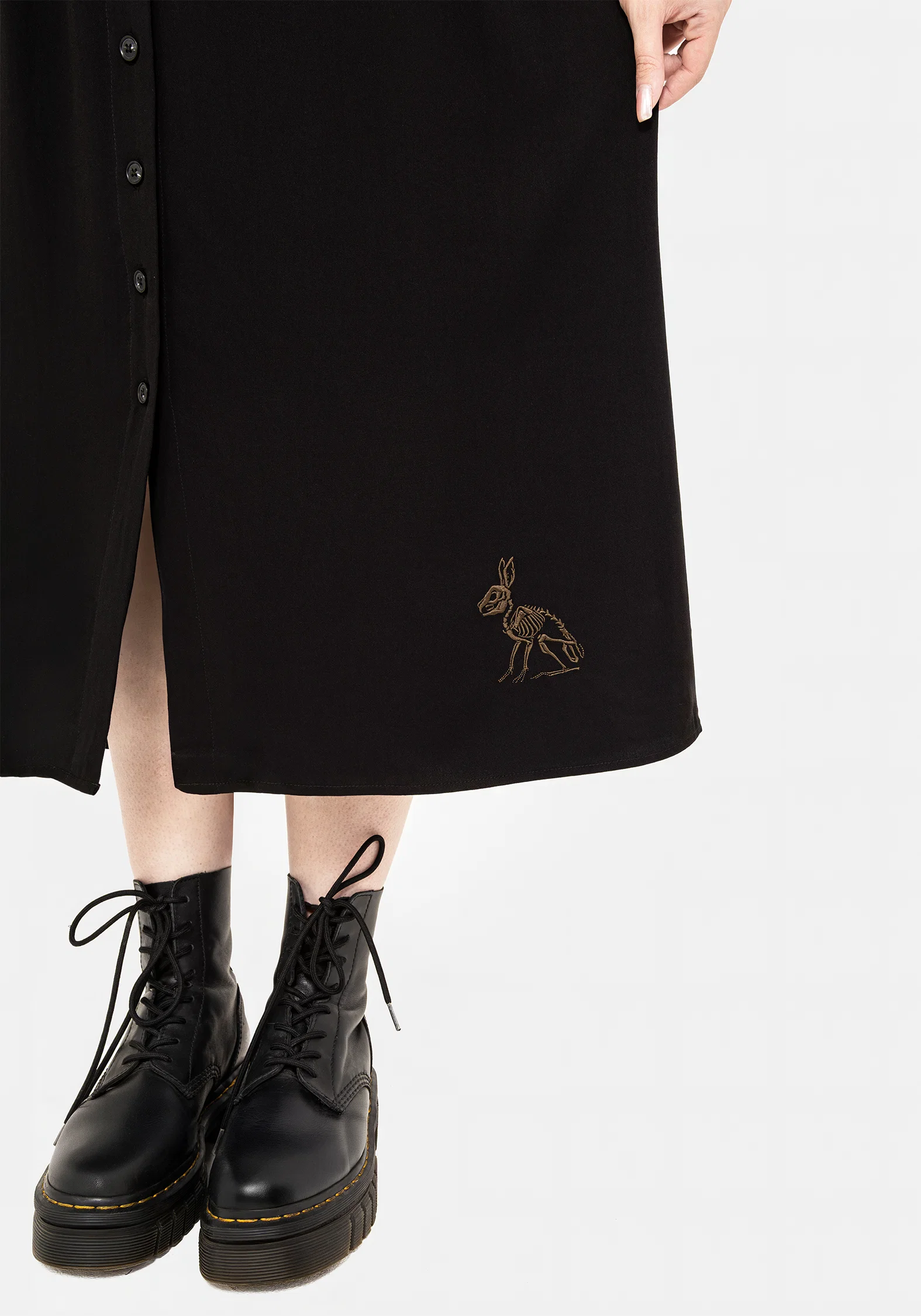 Hester Embroidered Button Up Midi Shirt Dress - Image 5