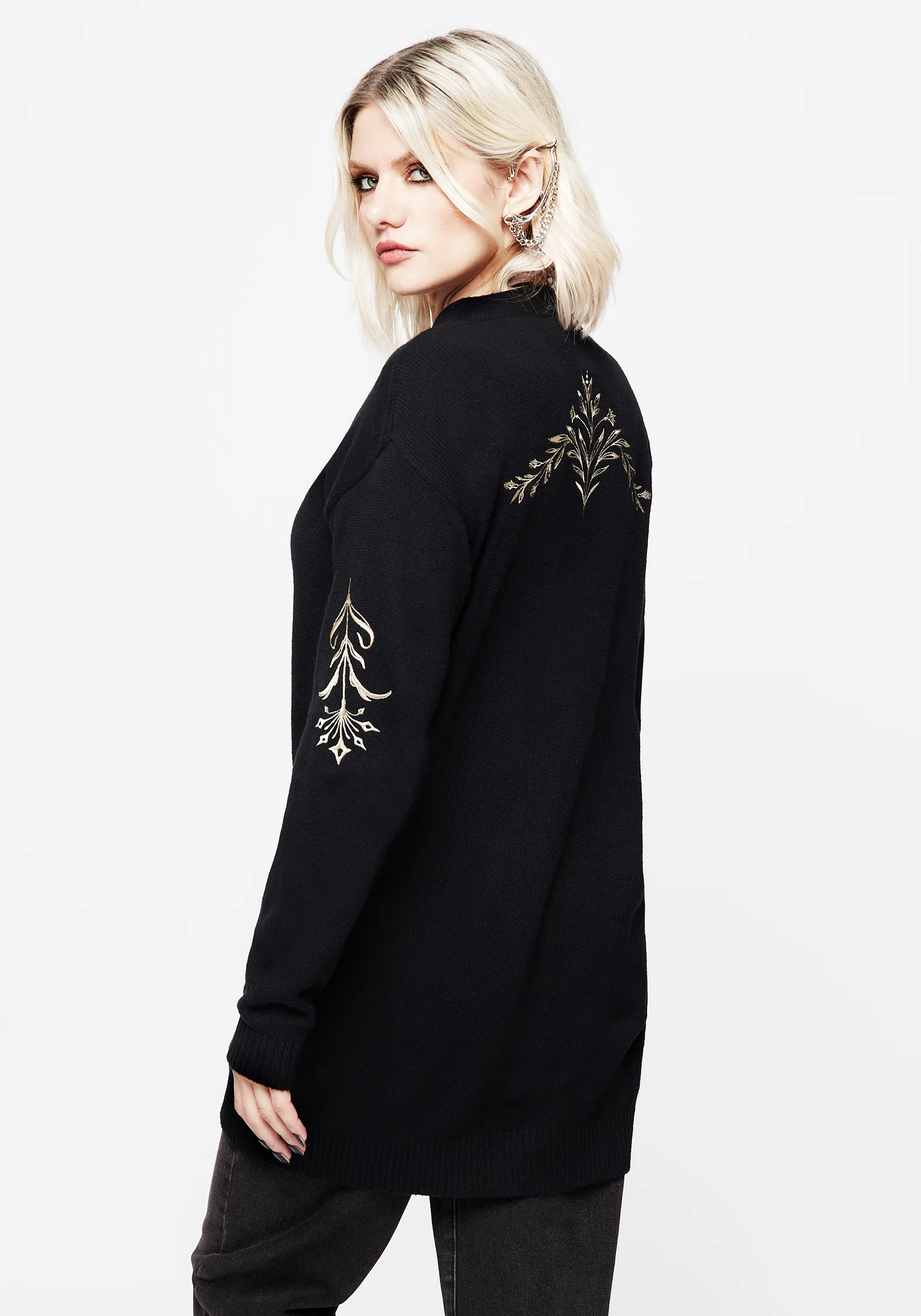 Hester Embroidered Knit Longline Cardigan - Image 3