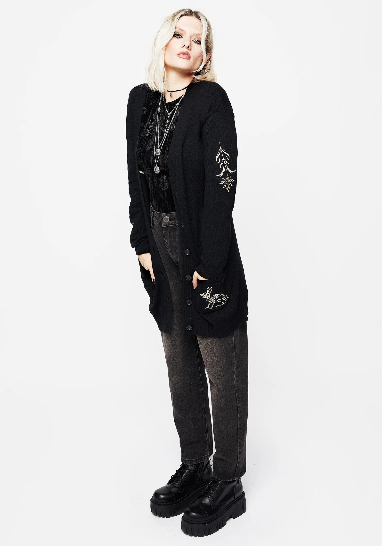 Hester Embroidered Knit Longline Cardigan - Image 4