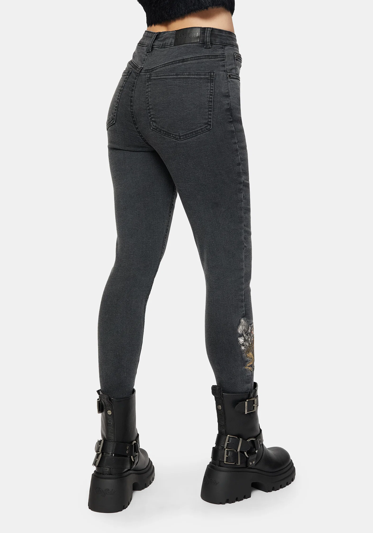 Hexborn Baba Yaga Embroidered Denim Skinny Jean - Image 3
