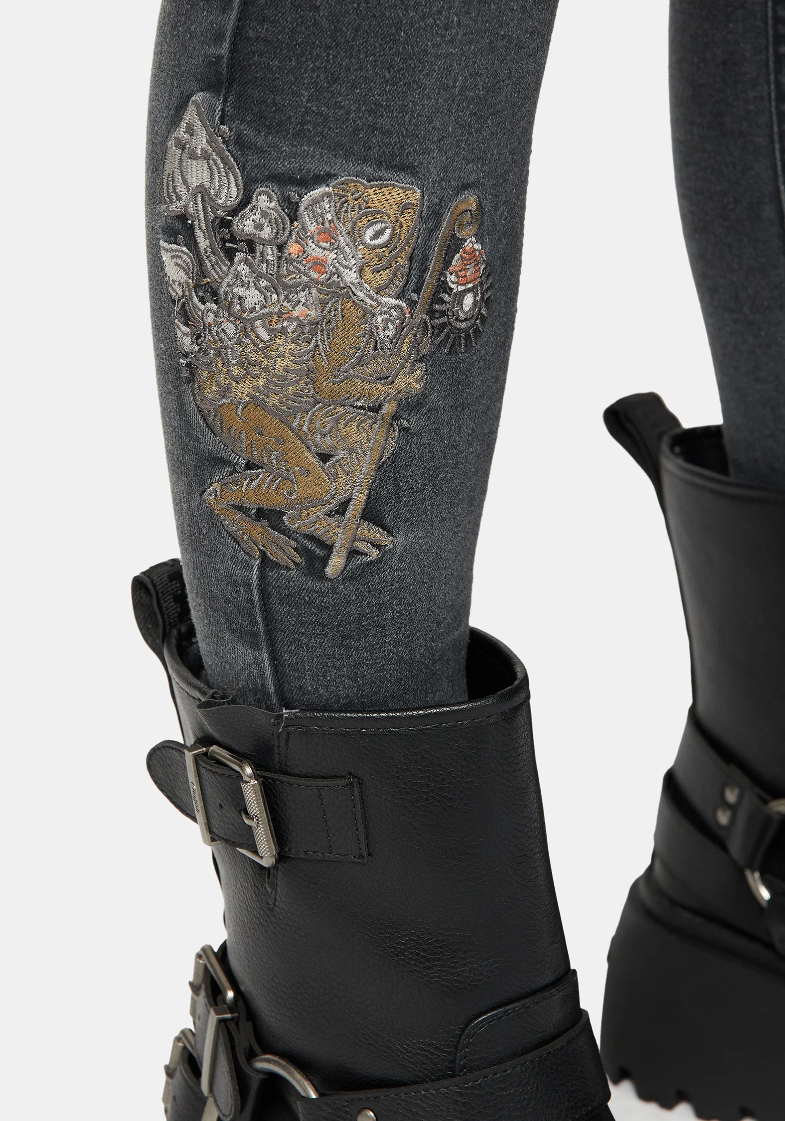 Hexborn Baba Yaga Embroidered Denim Skinny Jean - Image 6