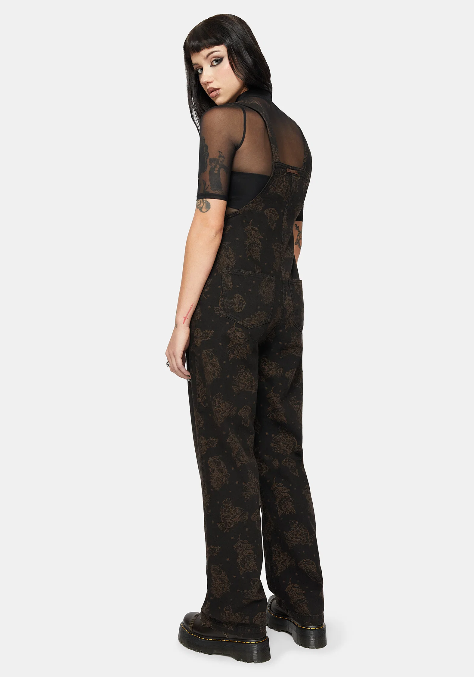 Hexborn Baba Yaga Printed Denim Dungarees - Image 3