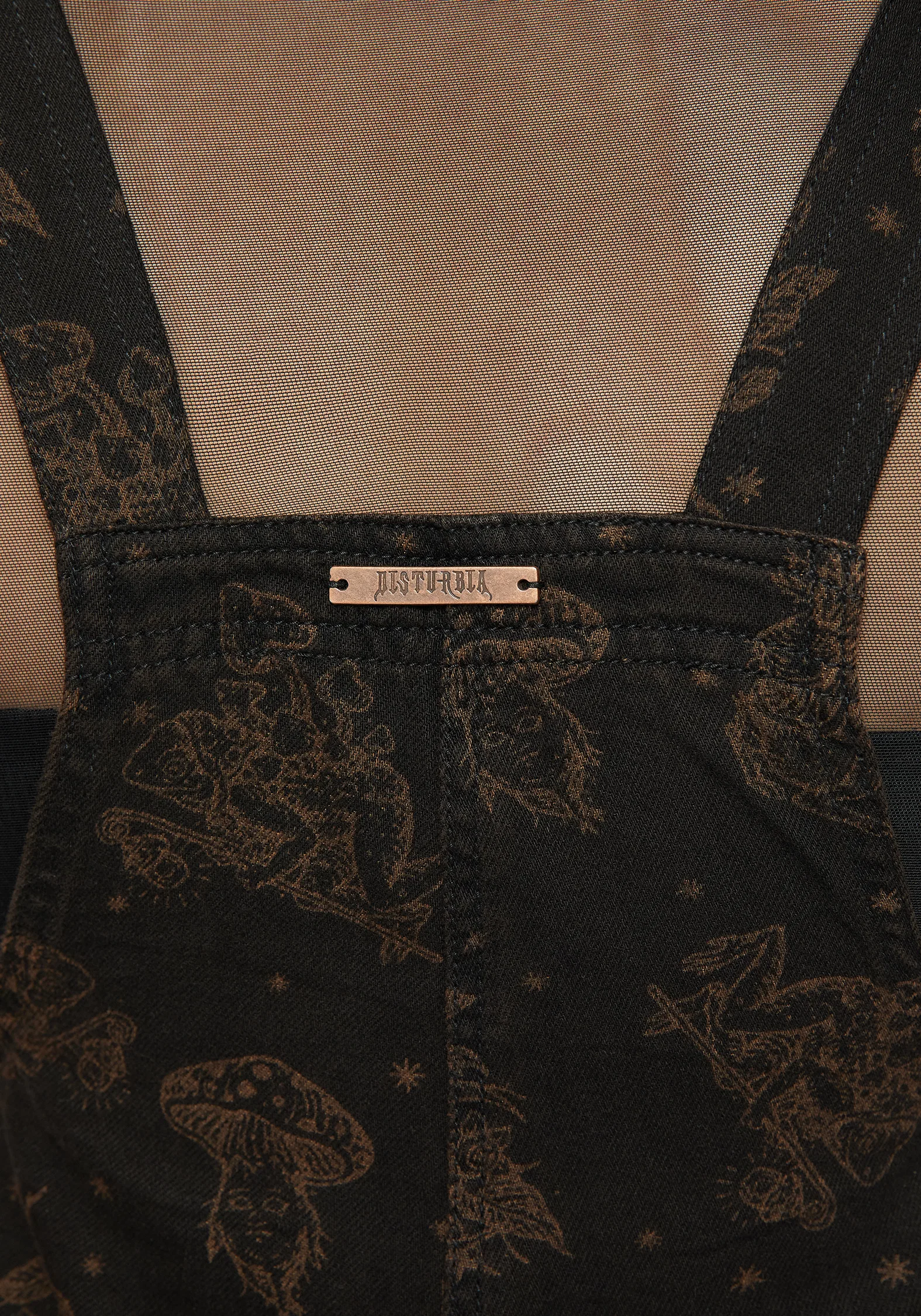 Hexborn Baba Yaga Printed Denim Dungarees - Image 5
